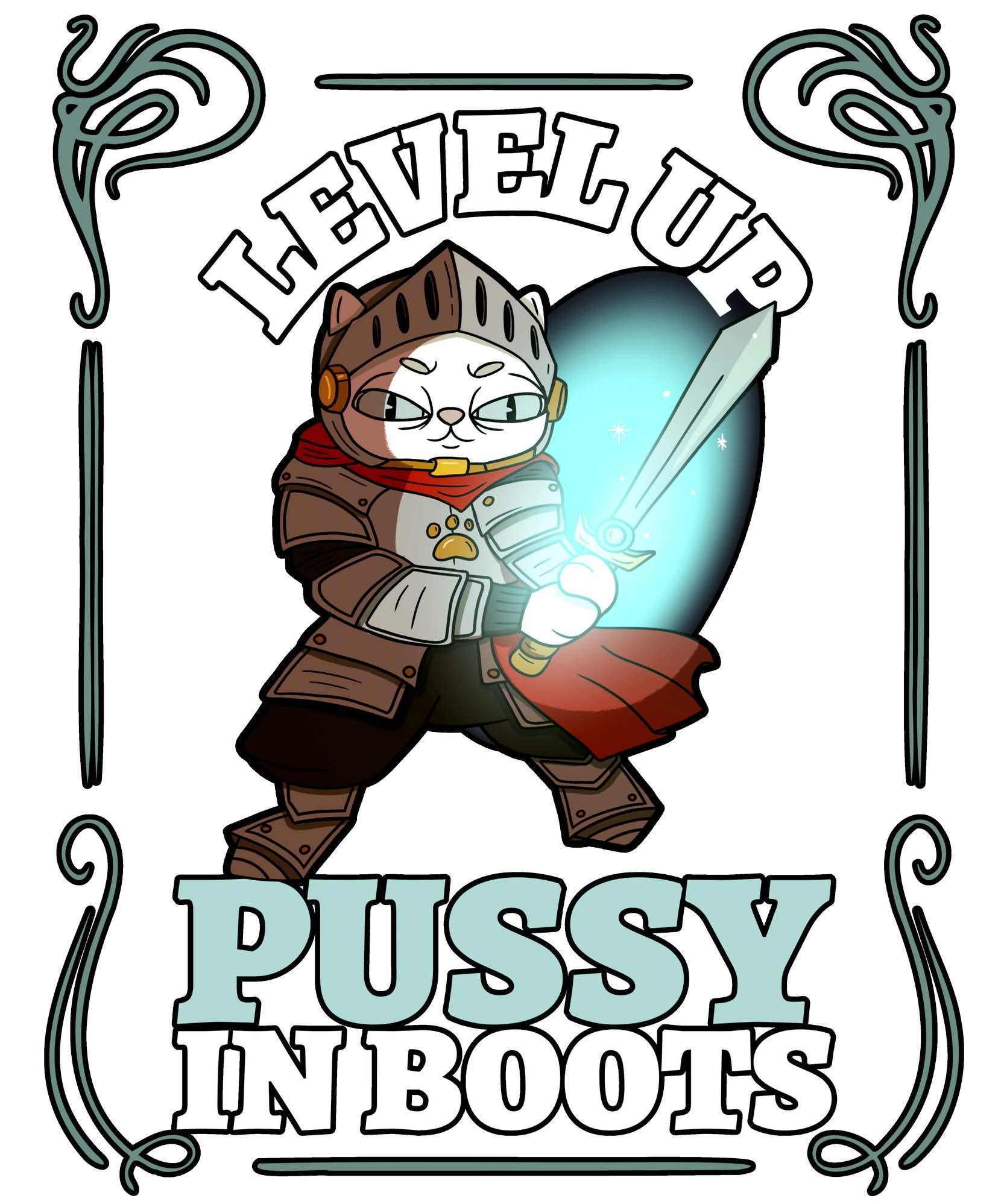 Level up pussy in boots - LED Gaming Mouse Pad with wireless charging - Witty Twisters Fashions