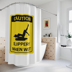 Caution Slippery When Wet - Shower Curtains - Witty Twisters Fashions