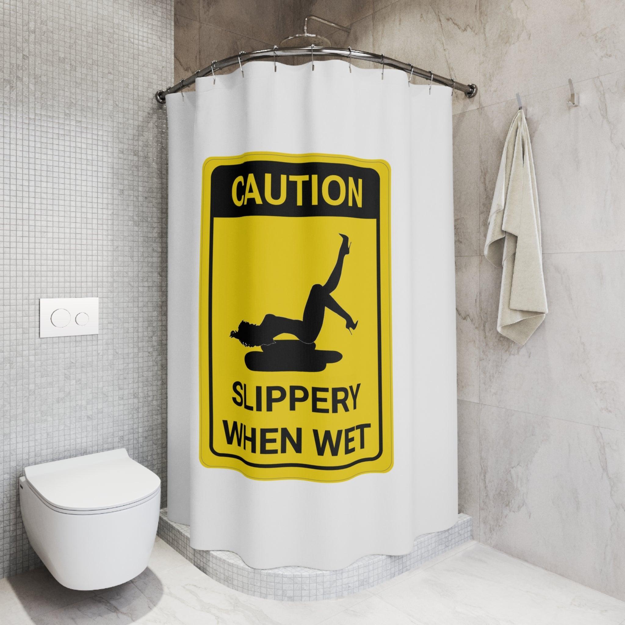 Caution Slippery When Wet - Shower Curtains - Witty Twisters Fashions
