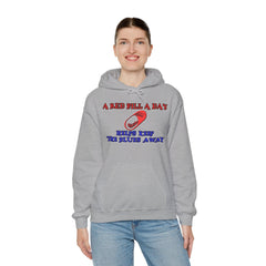 A red pill a day helps keep the blues away - Hoodie - Witty Twisters Fashions