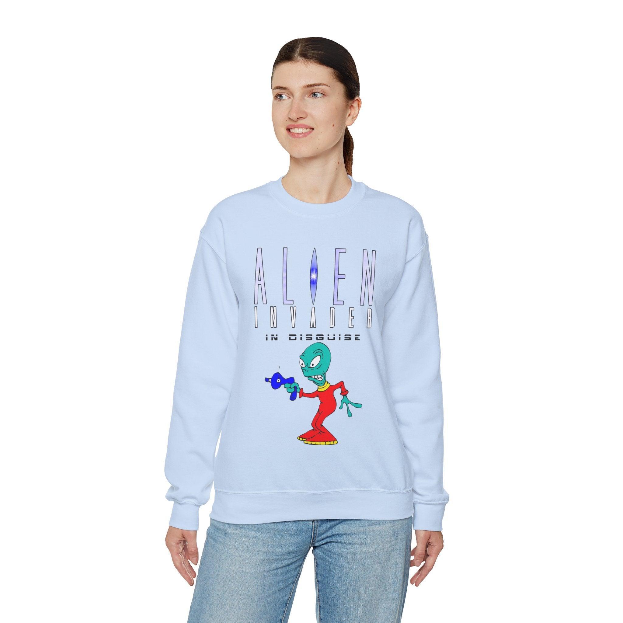 Alien Invader In Disguise - Sweatshirt - Witty Twisters Fashions