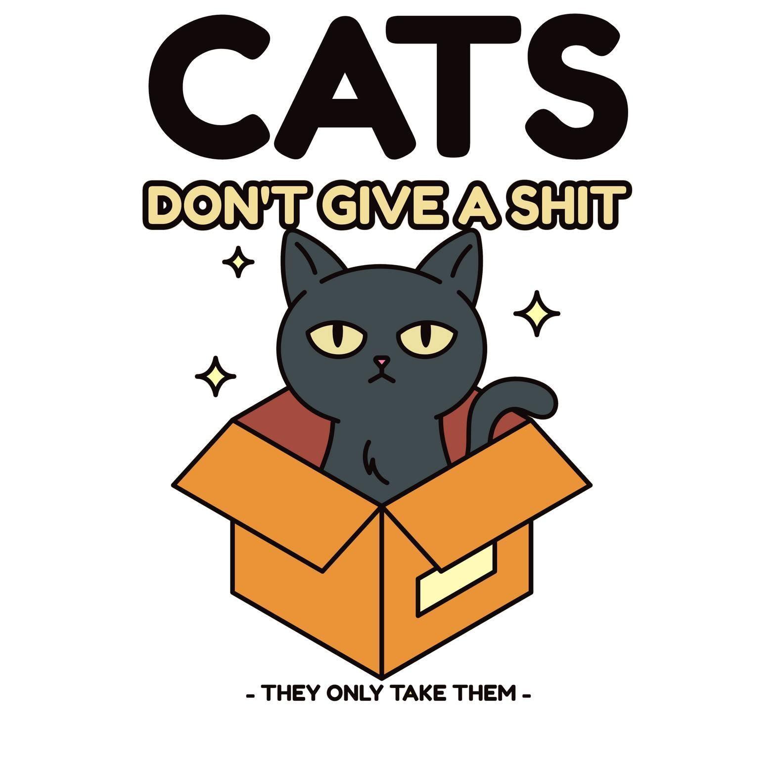 Cats don't give a shit They only take them - Tufted Floor Pillow, Round - Witty Twisters Fashions