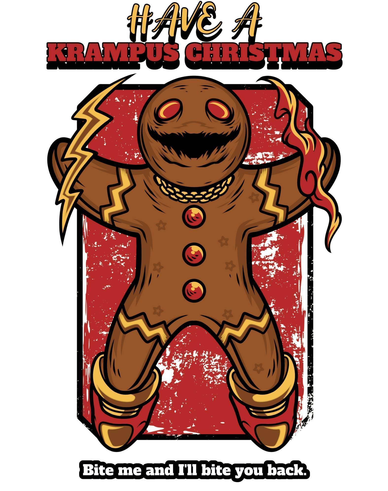 Have a Krampus Christmas Bite me and I'll bite you back. - Greeting Cards - Witty Twisters Fashions