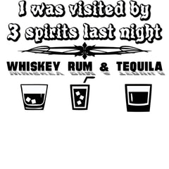 I was visited by 3 spirits last night Whiskey Rum and Tequila - Photo Block - Witty Twisters Fashions