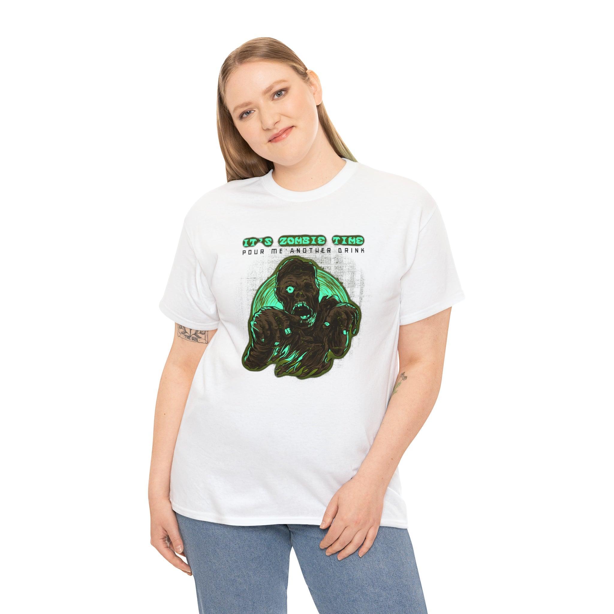It's Zombie Time Pour Me Another Drink - T-Shirt - Witty Twisters Fashions
