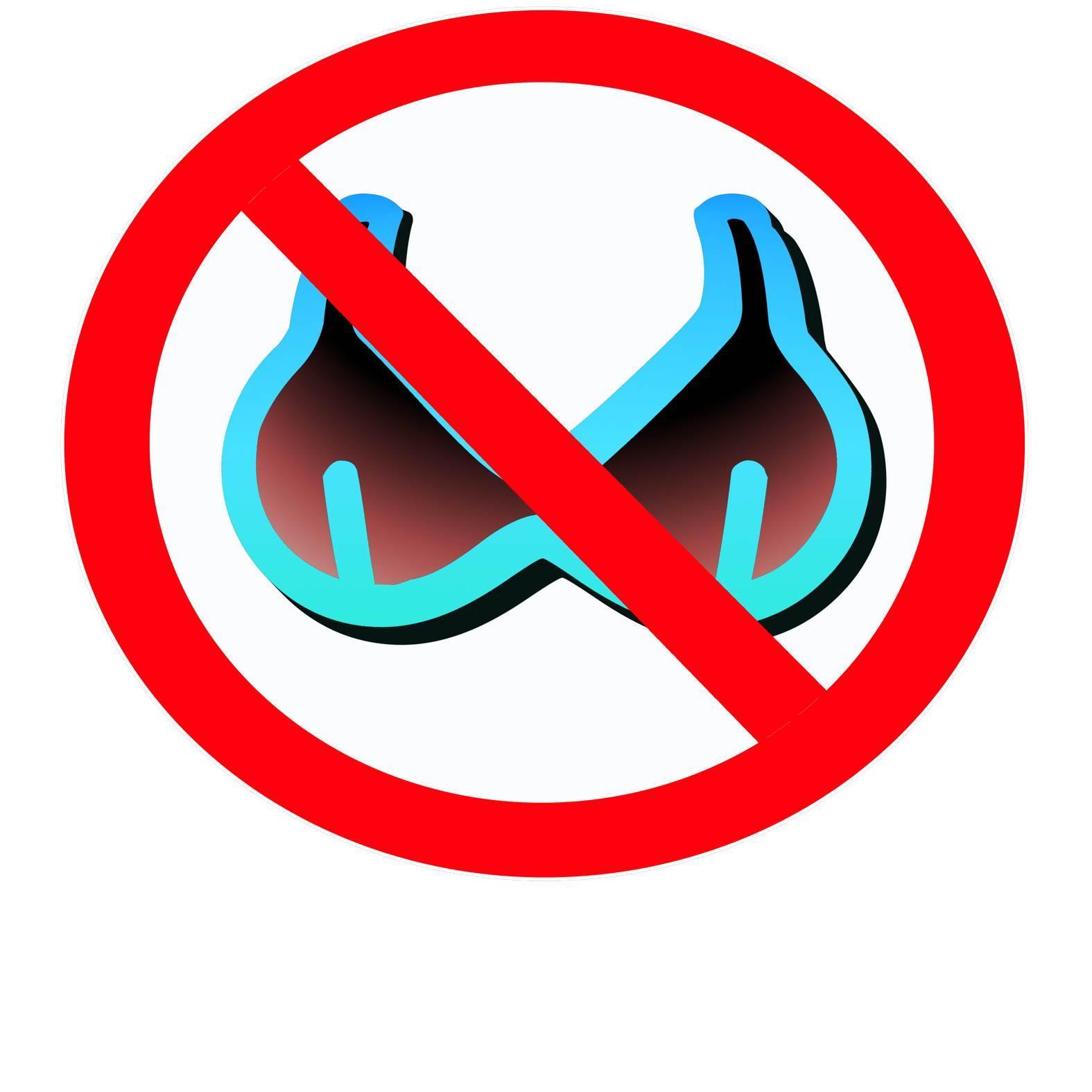 No Bra Sign - T-Shirt - Witty Twisters Fashions