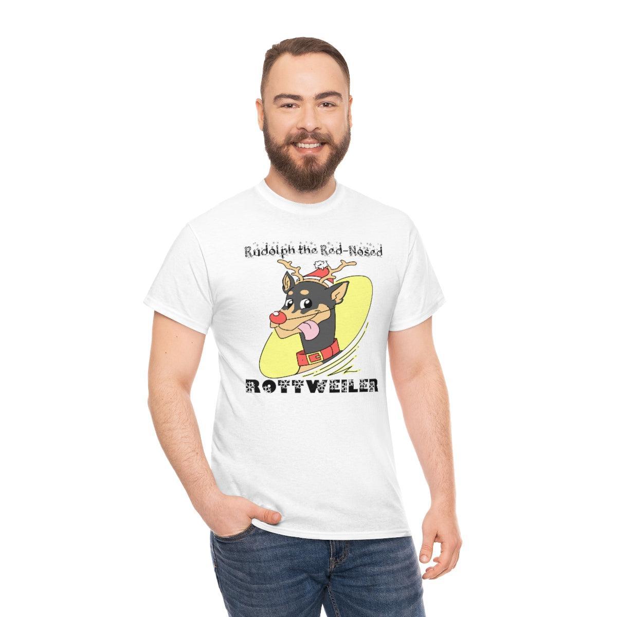 Rudolph The Red-Nosed Rottweiler - T-Shirt - Witty Twisters Fashions