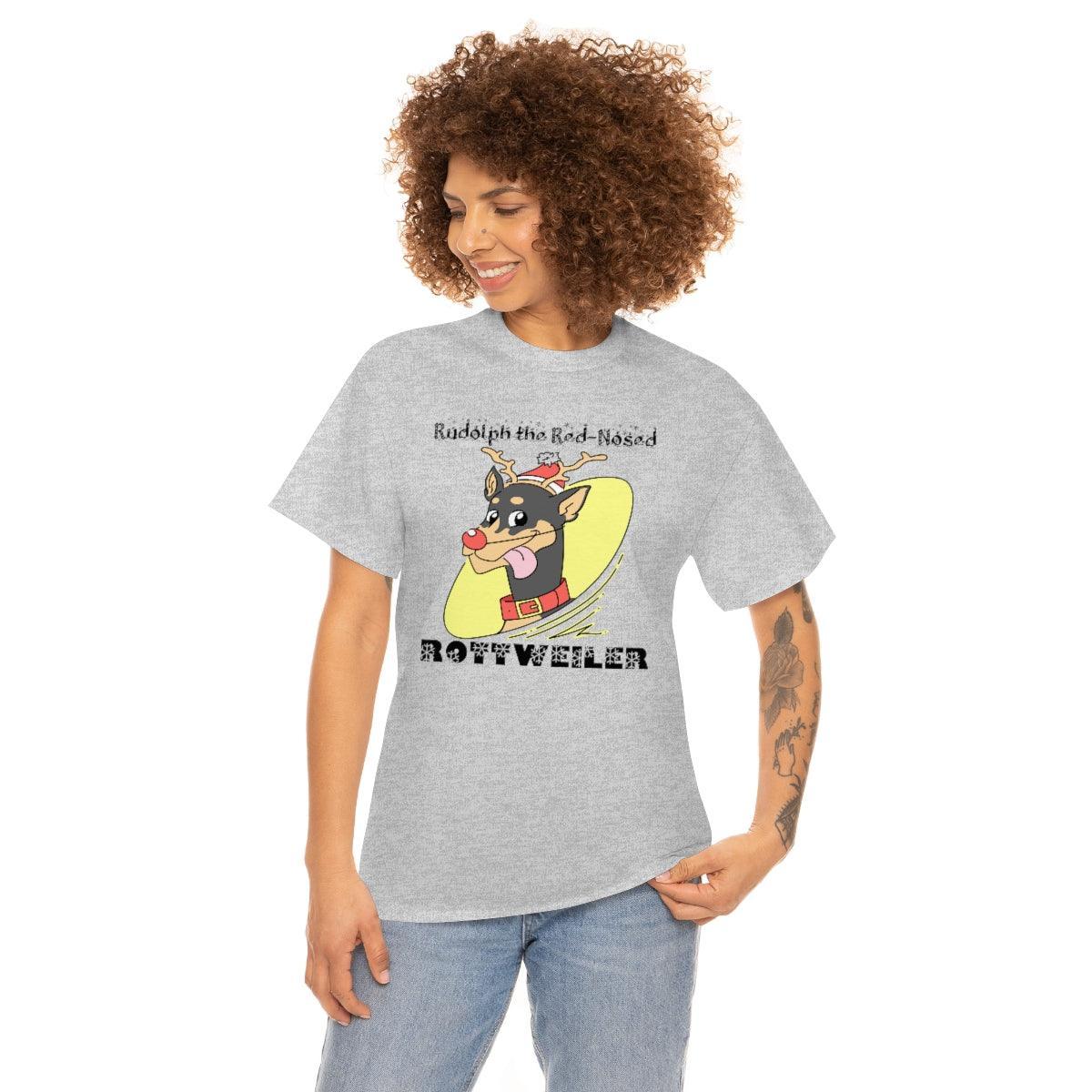 Rudolph The Red-Nosed Rottweiler - T-Shirt - Witty Twisters Fashions