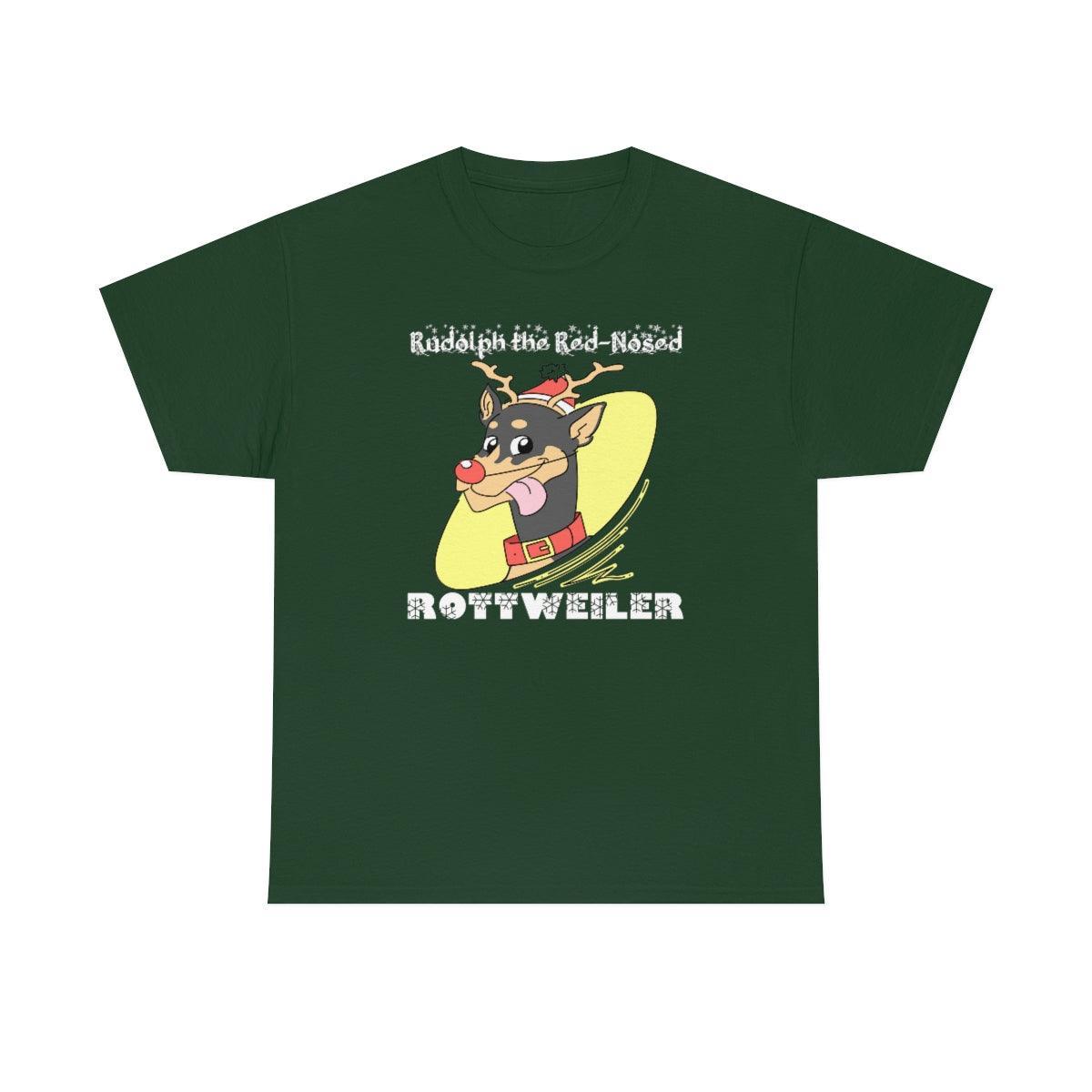 Rudolph The Red-Nosed Rottweiler - T-Shirt - Witty Twisters Fashions