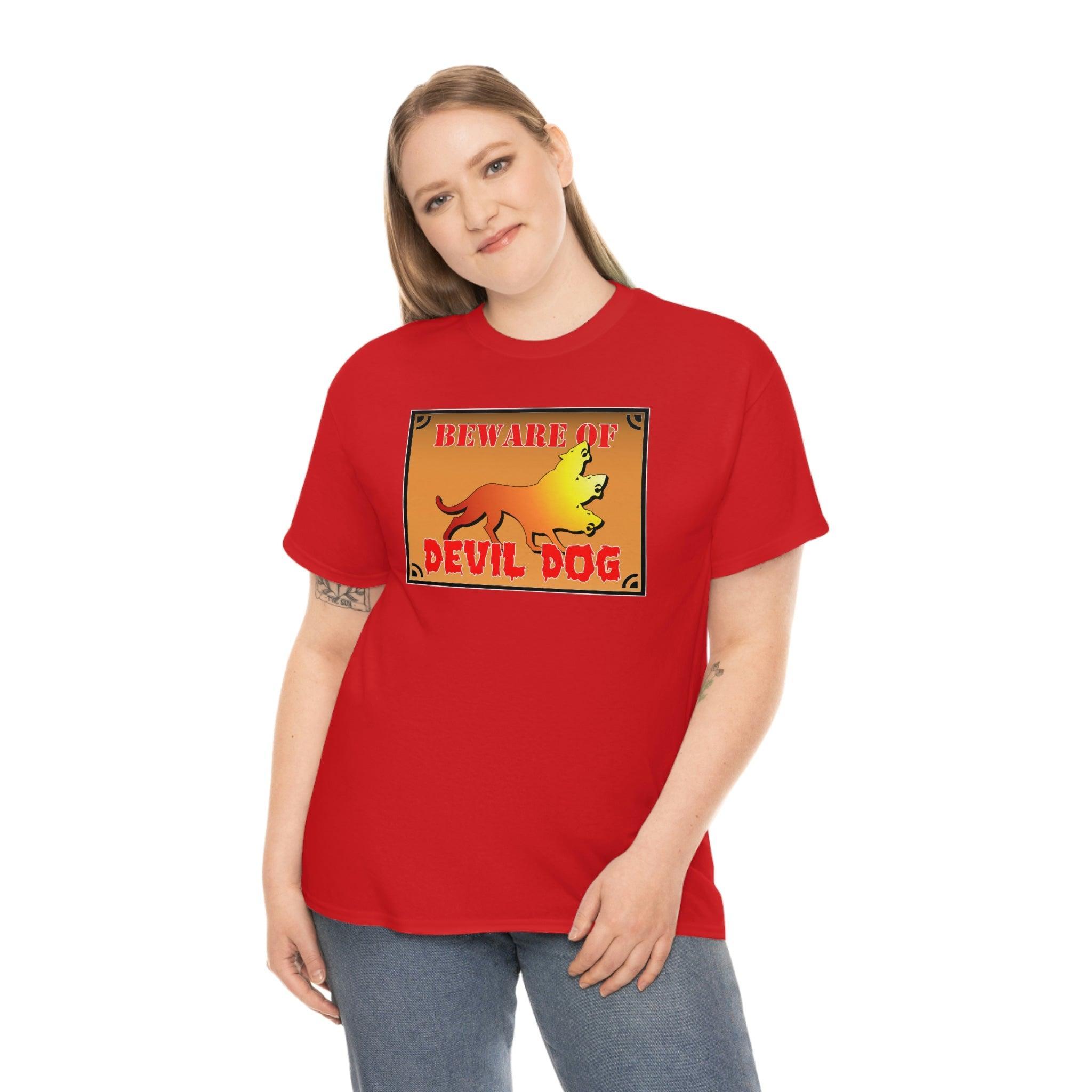 Beware of Devil Dog Sign - T-Shirt - Witty Twisters Fashions