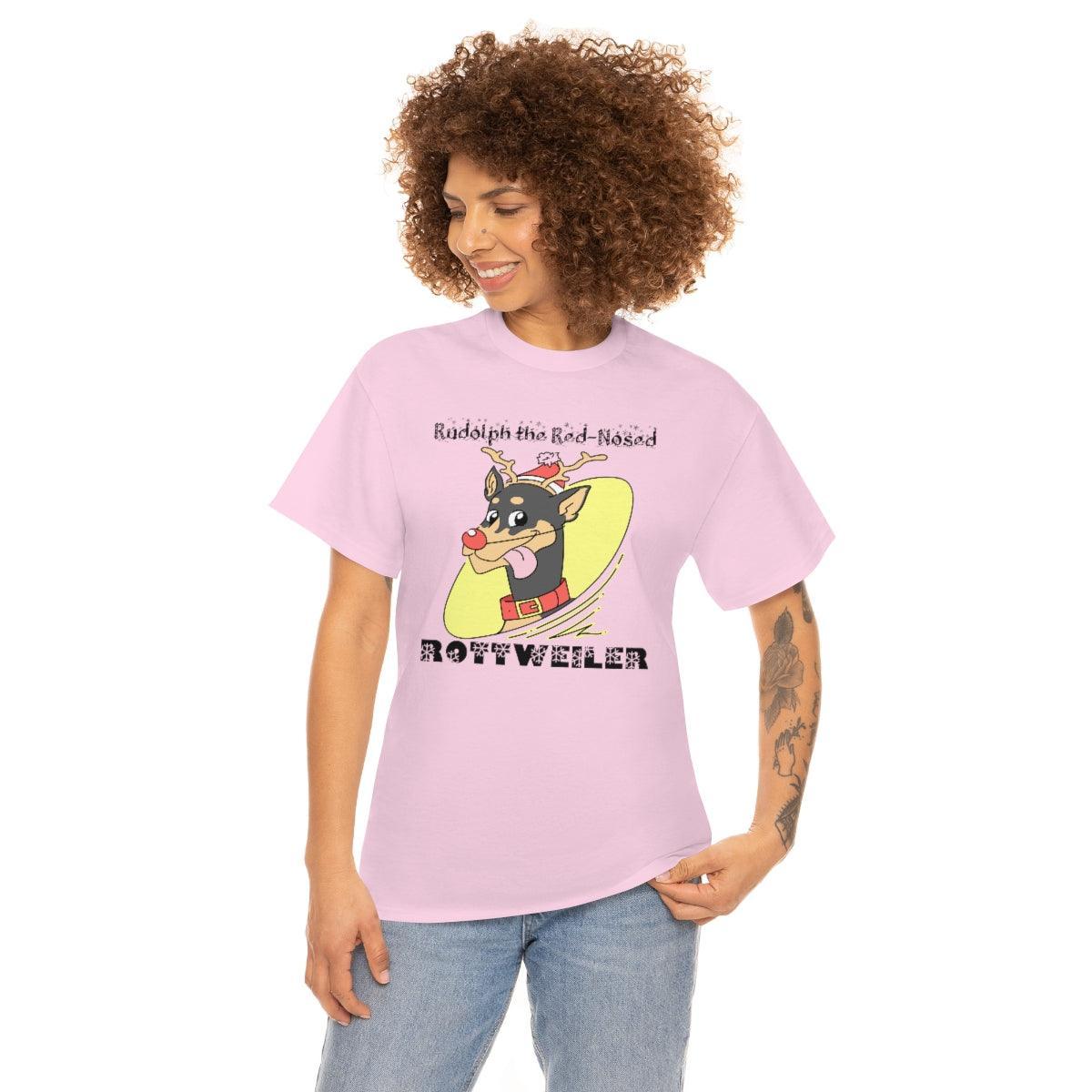 Rudolph The Red-Nosed Rottweiler - T-Shirt - Witty Twisters Fashions