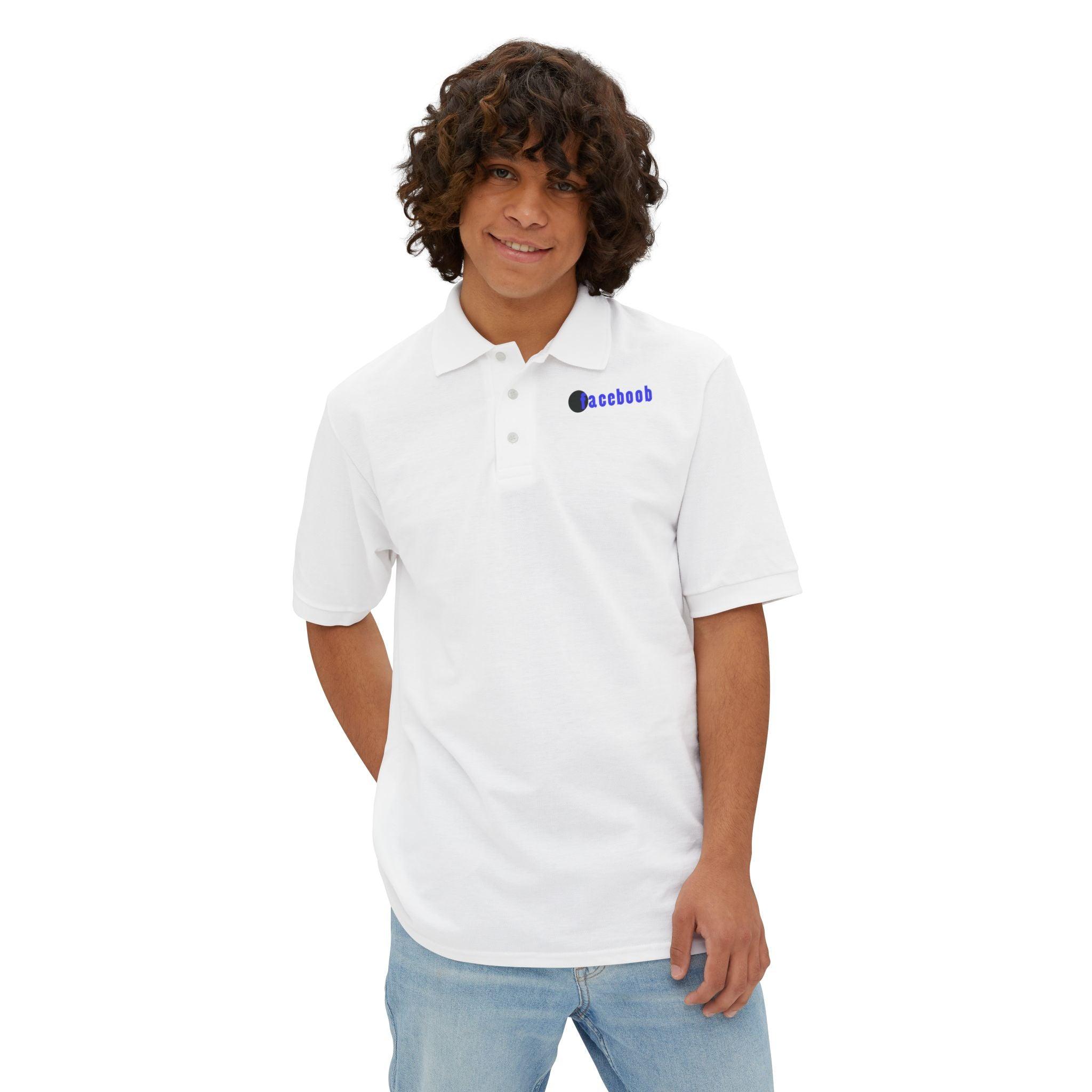 Faceboob - Men's Piqué Polo Shirt - Witty Twisters Fashions