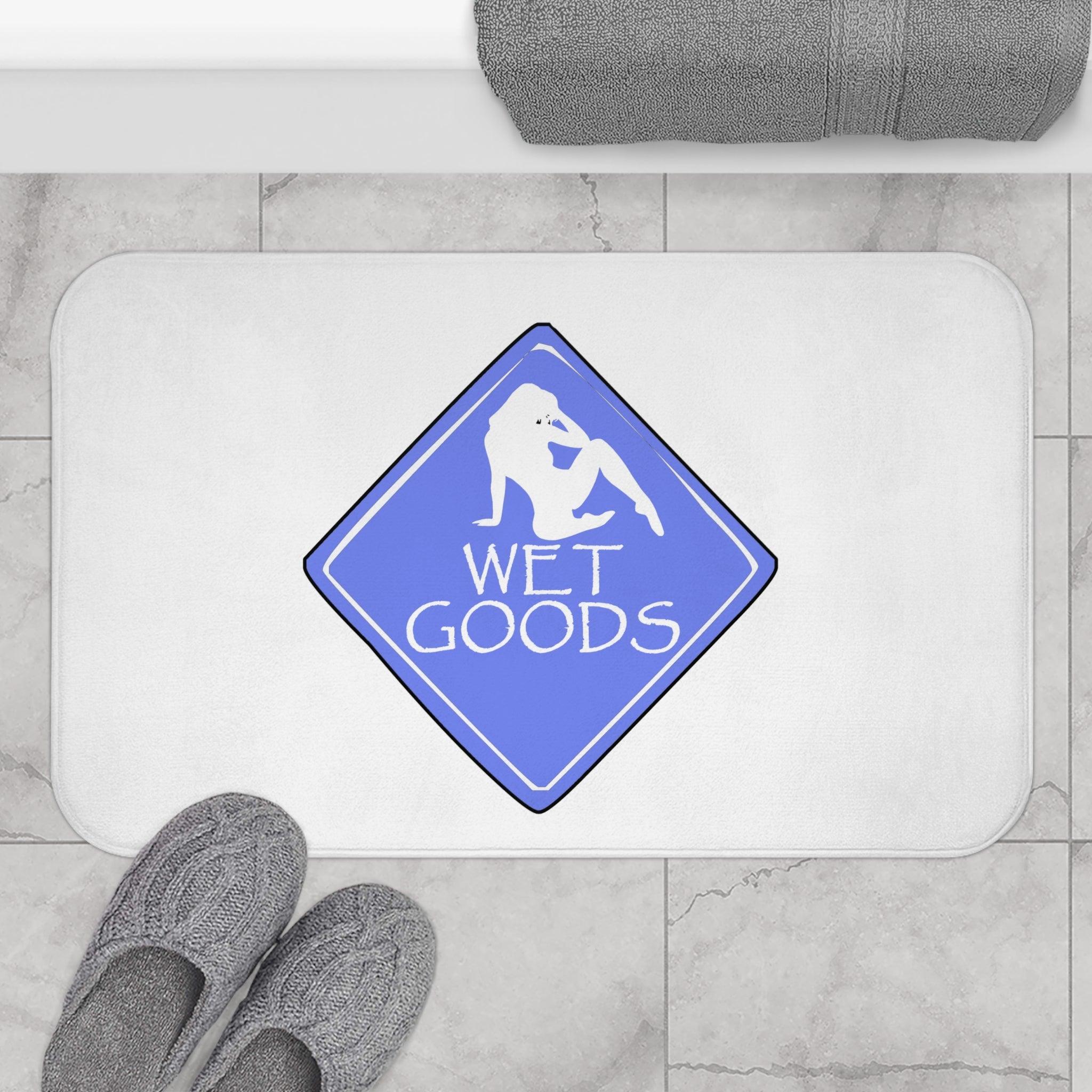 Wet Goods Sign - Bath Mat - Witty Twisters Fashions