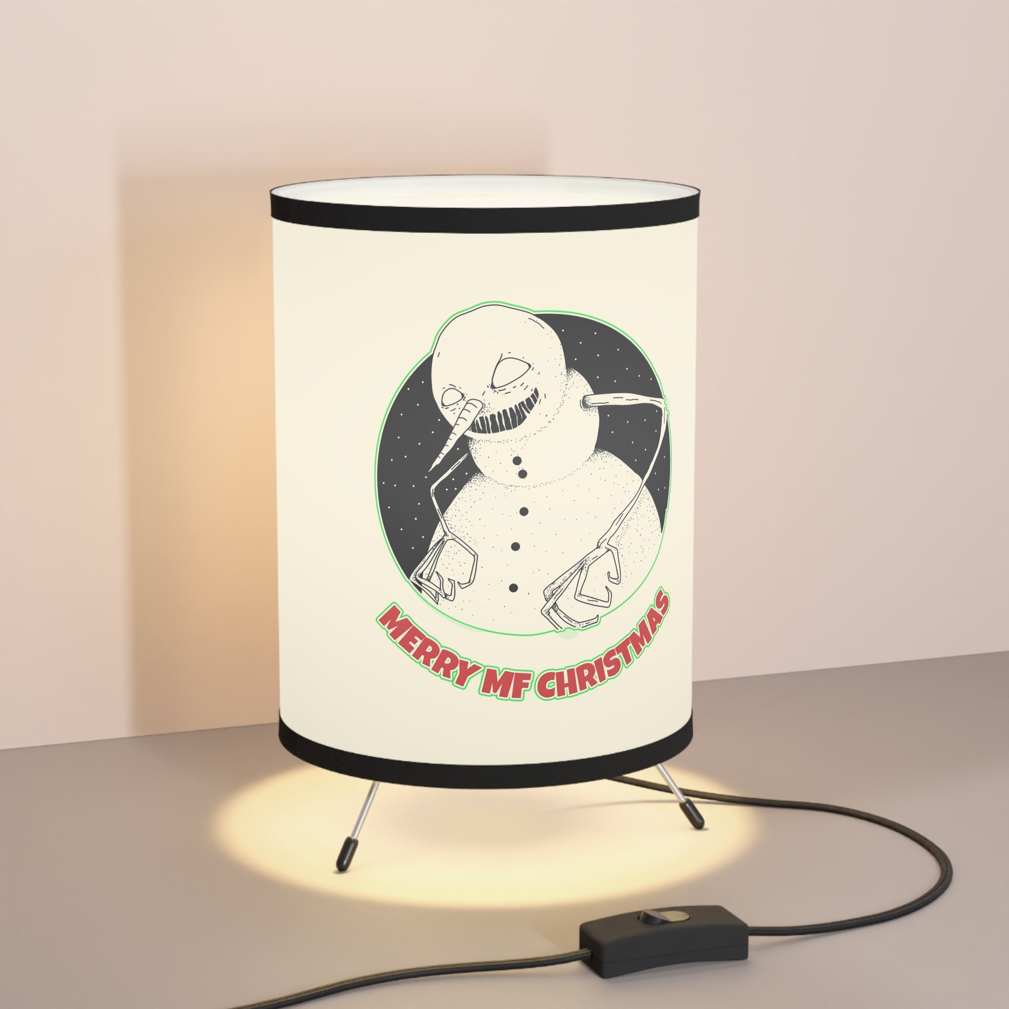 Merry MF Christmas - Retro Tripod Lamp