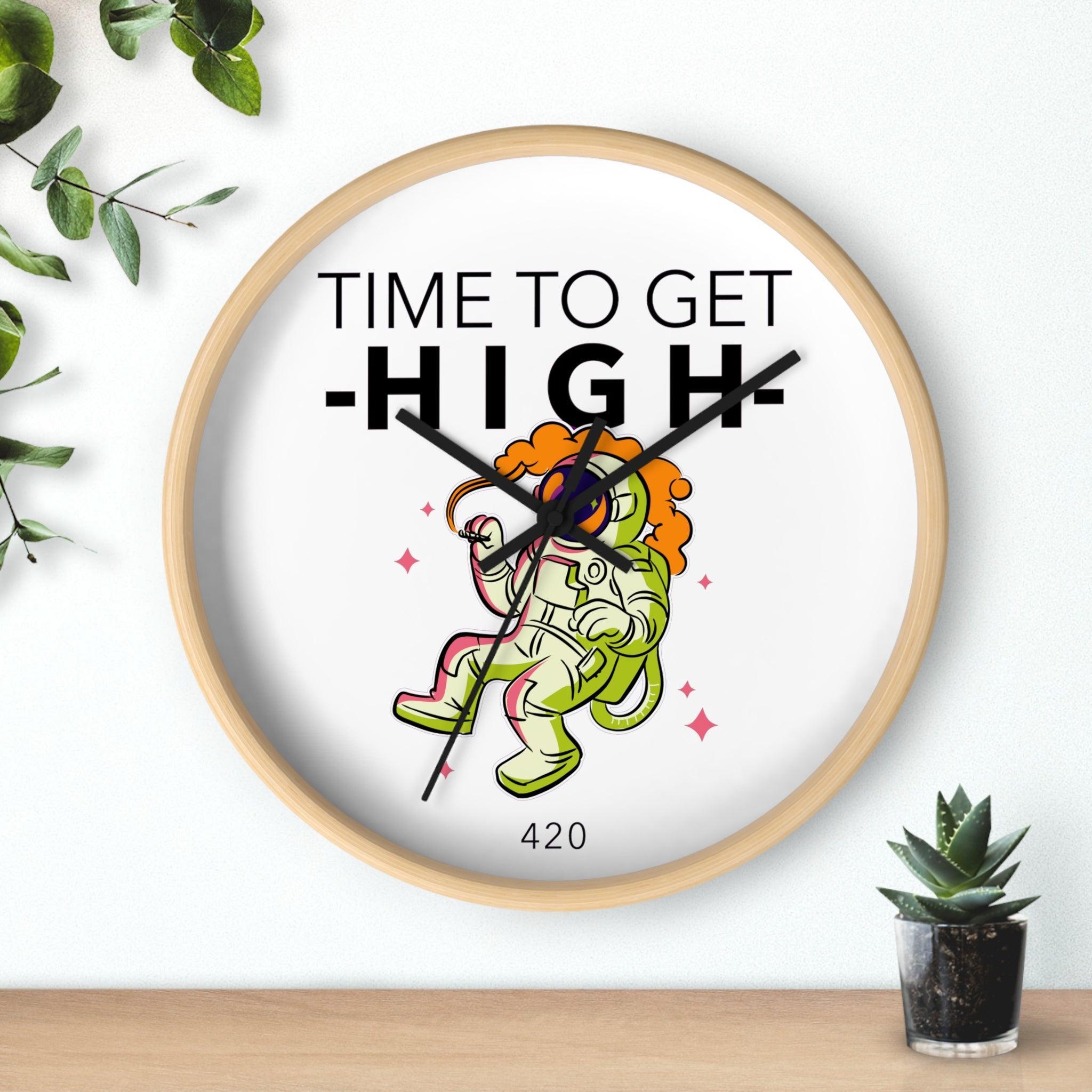 Time To Get High 420 - Wall Clock - Witty Twisters Fashions