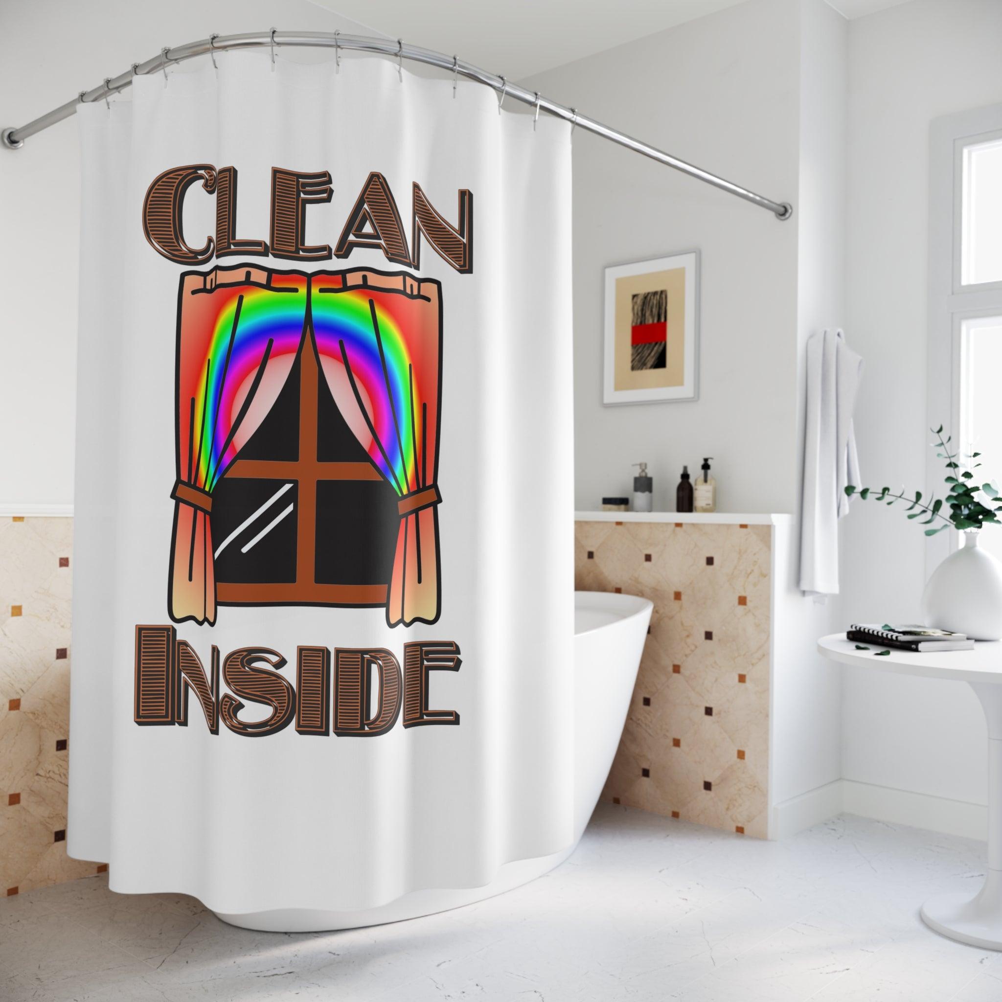 Clean Inside - Shower Curtains - Witty Twisters Fashions