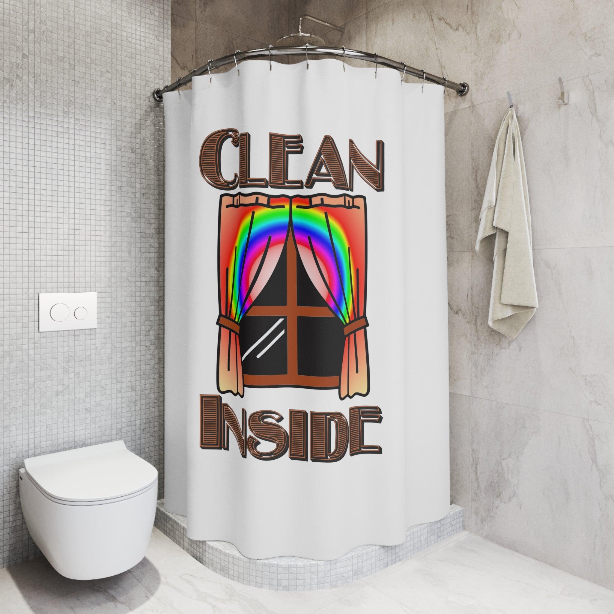 Clean Inside - Shower Curtains - Witty Twisters Fashions