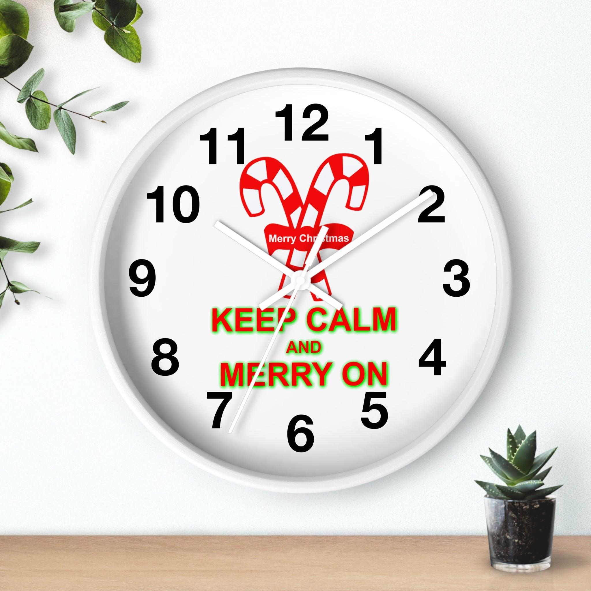 Keep Calm and Merry On - Wall Clock