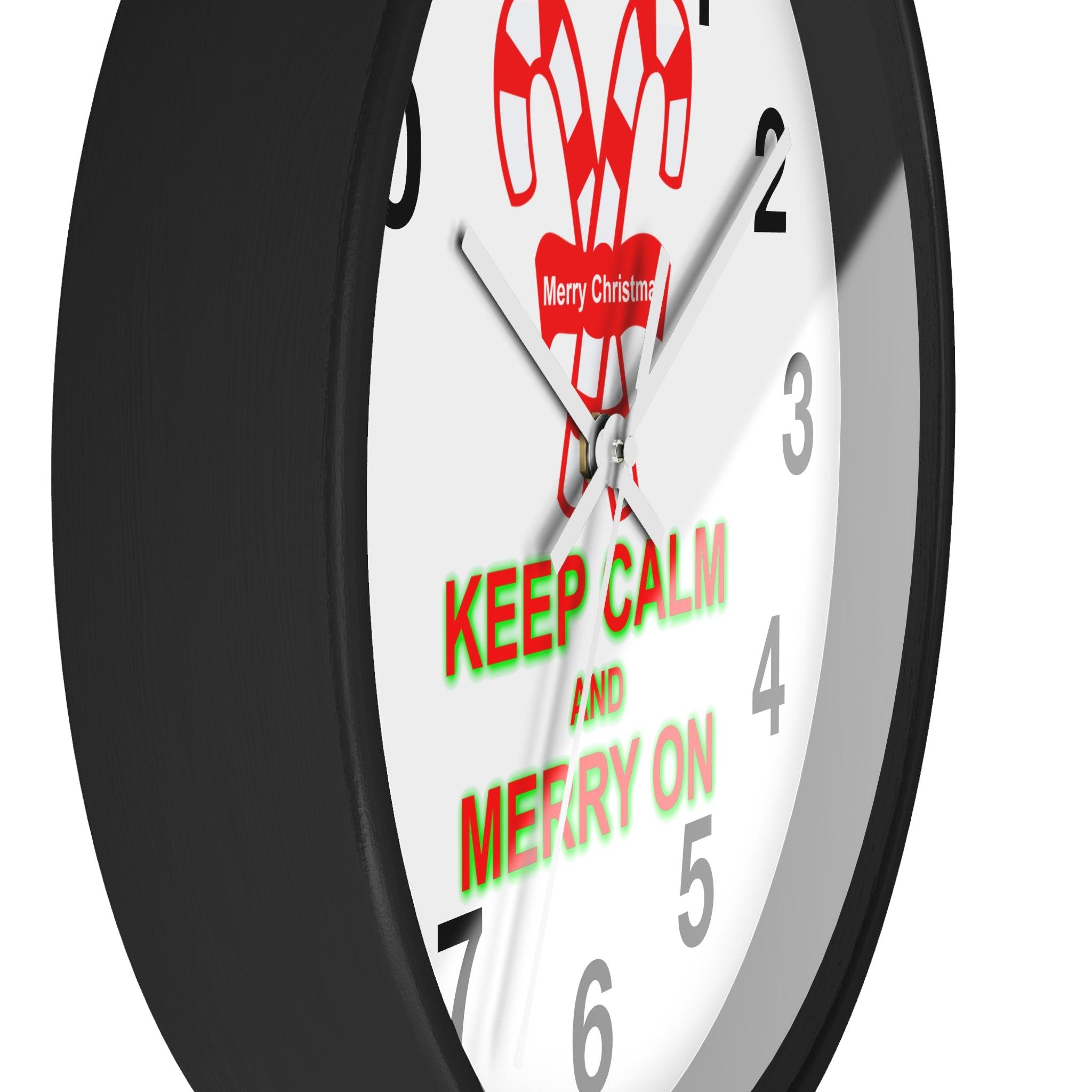 Keep Calm and Merry On - Wall Clock