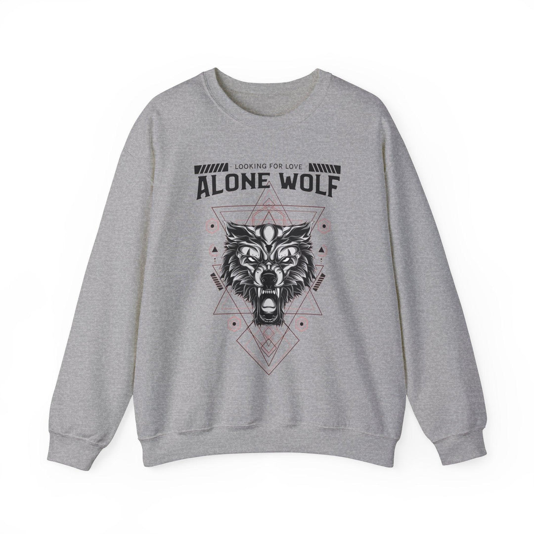 Alone Wolf Looking For Love - Sweatshirt - Witty Twisters T-Shirts