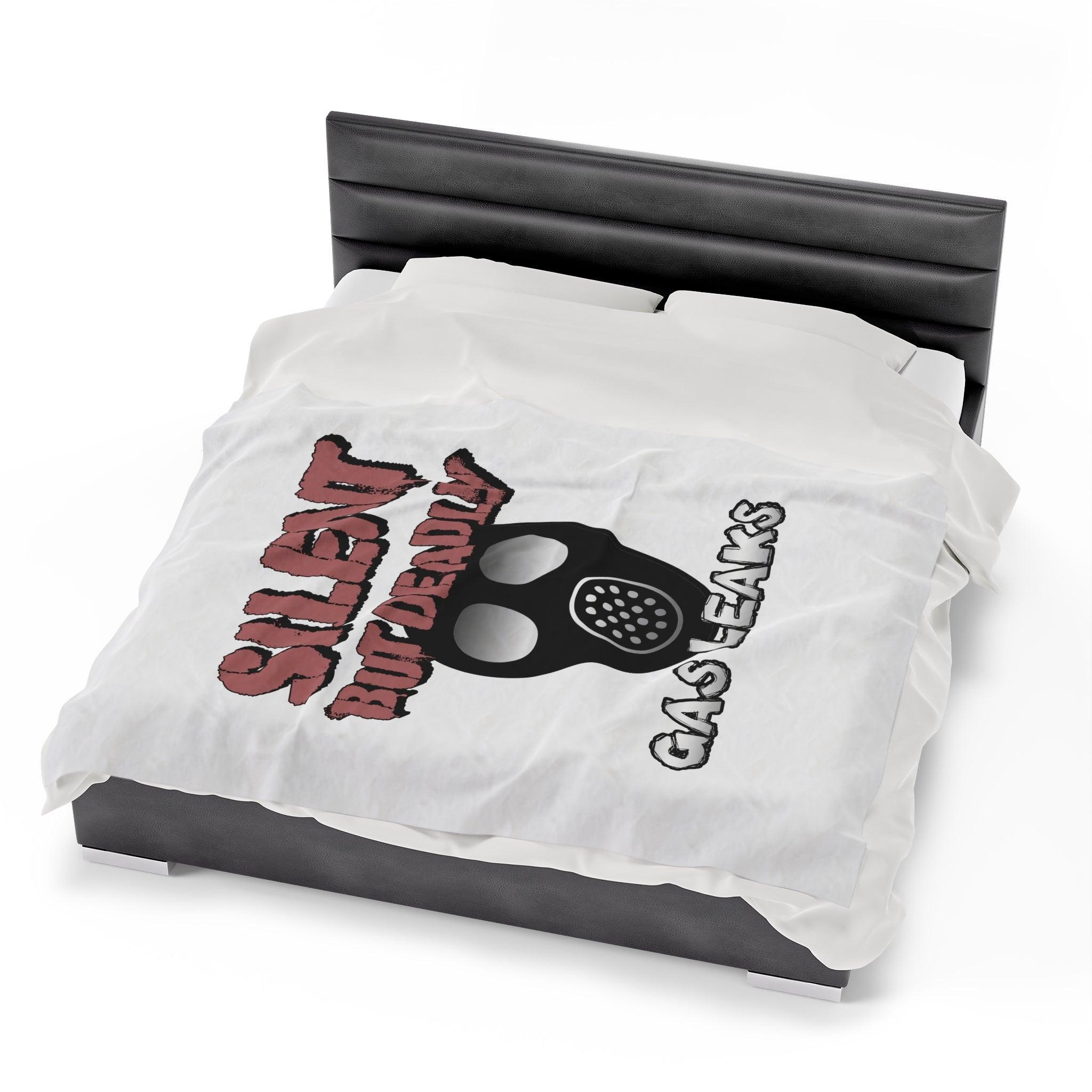 Silent But Deadly Gas Leaks - Velveteen Plush Blanket - Witty Twisters Fashions