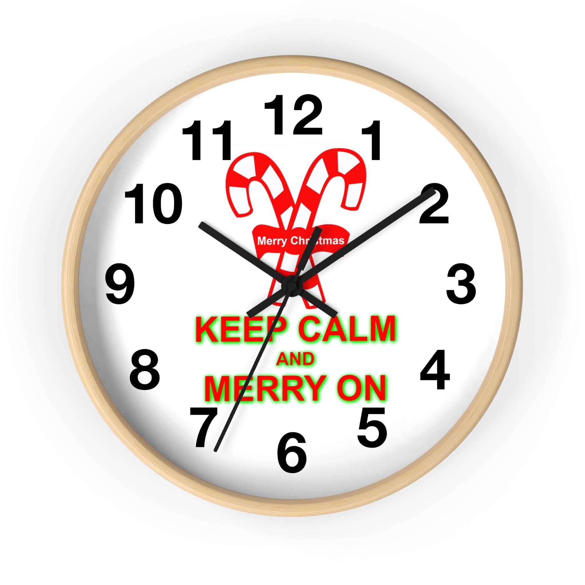 Keep Calm and Merry On - Wall Clock