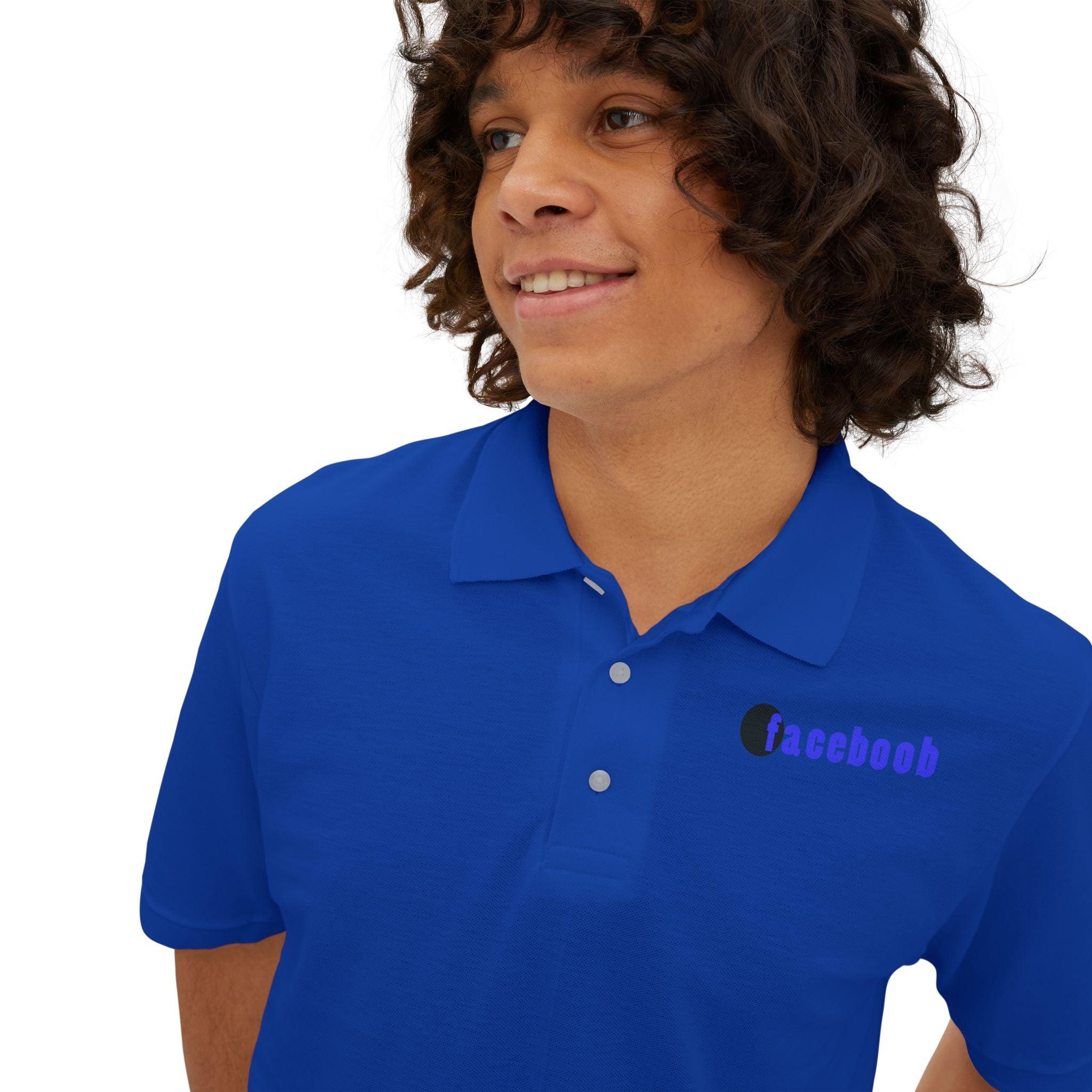 Faceboob - Men's Piqué Polo Shirt - Witty Twisters Fashions