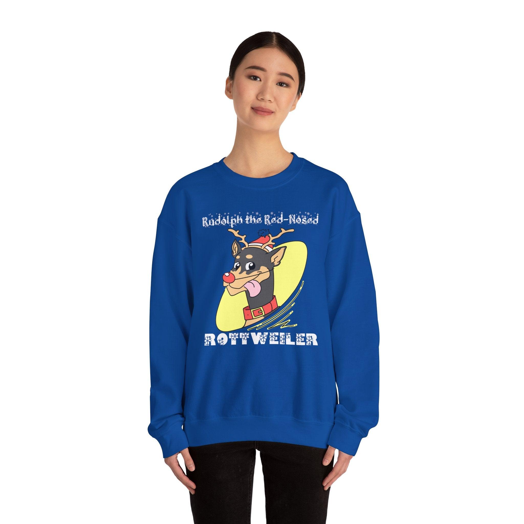 Rudolph The Red-Nosed Rottweiler - Sweatshirt