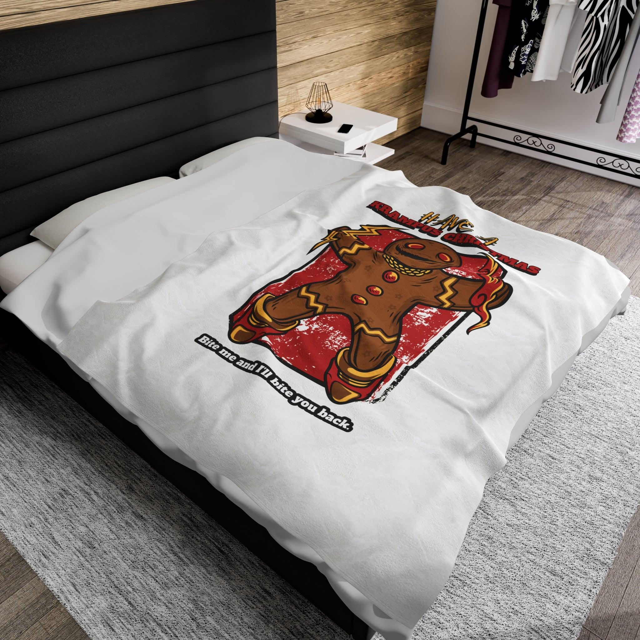 Have a Krampus Christmas Bite me and I'll bite you back. - Velveteen Plush Blanket