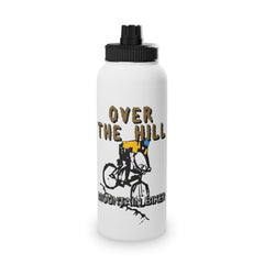 Over The Hill Mountain Biker - Stainless Steel Water Bottle with Sports Lid