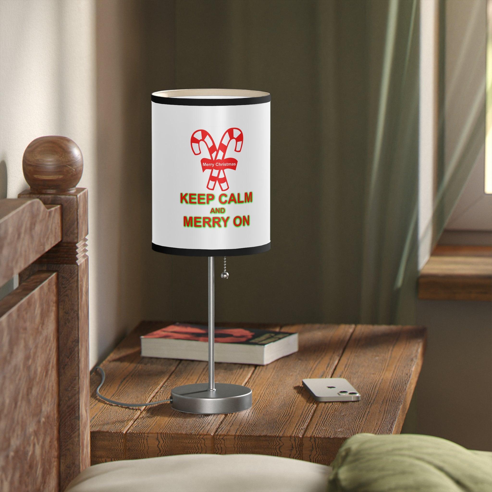 Keep Calm and Merry On - Lamp on a Stand