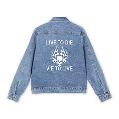 Live To Die Vie To Live - Men's Denim Jean Jacket - Witty Twisters Fashions