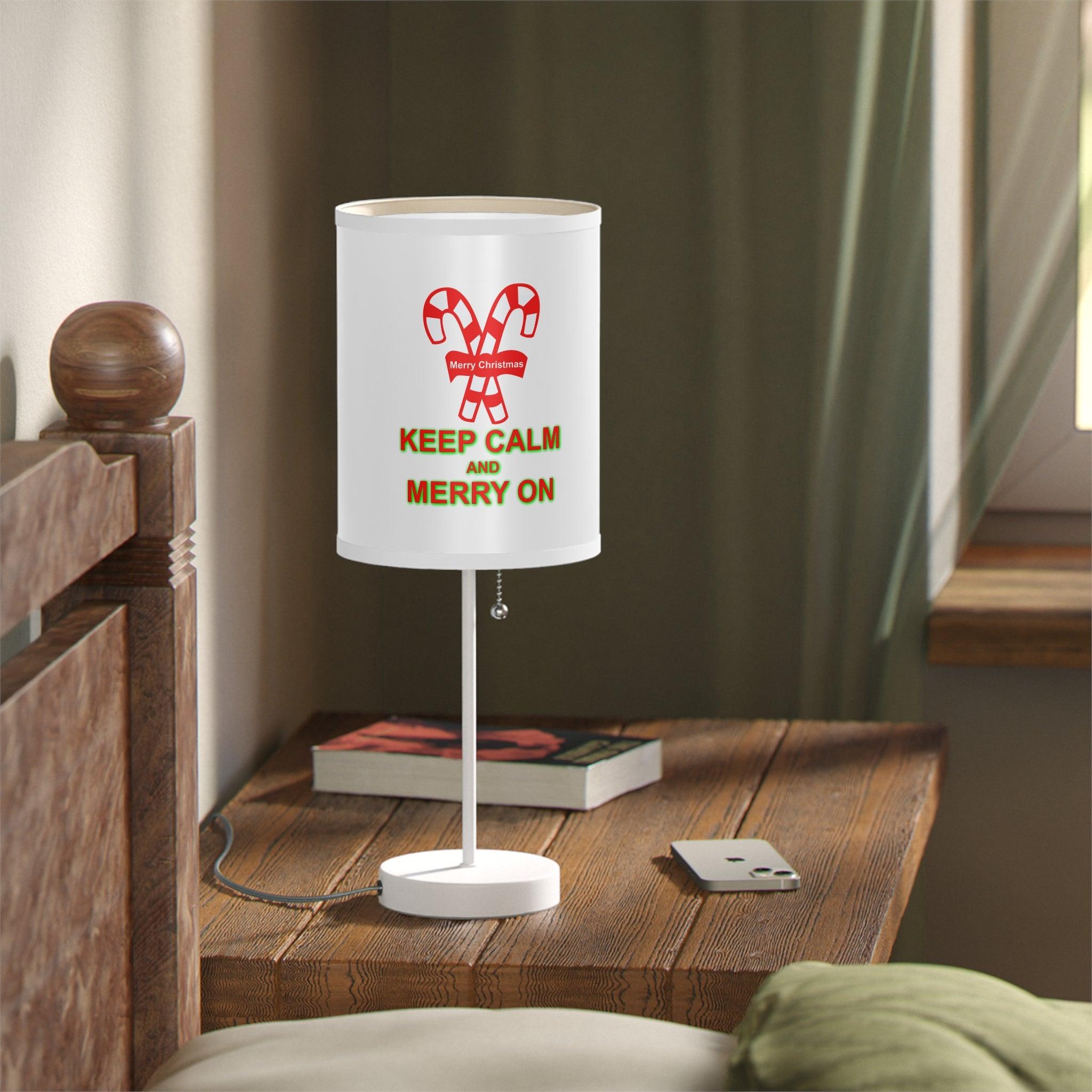 Keep Calm and Merry On - Lamp on a Stand