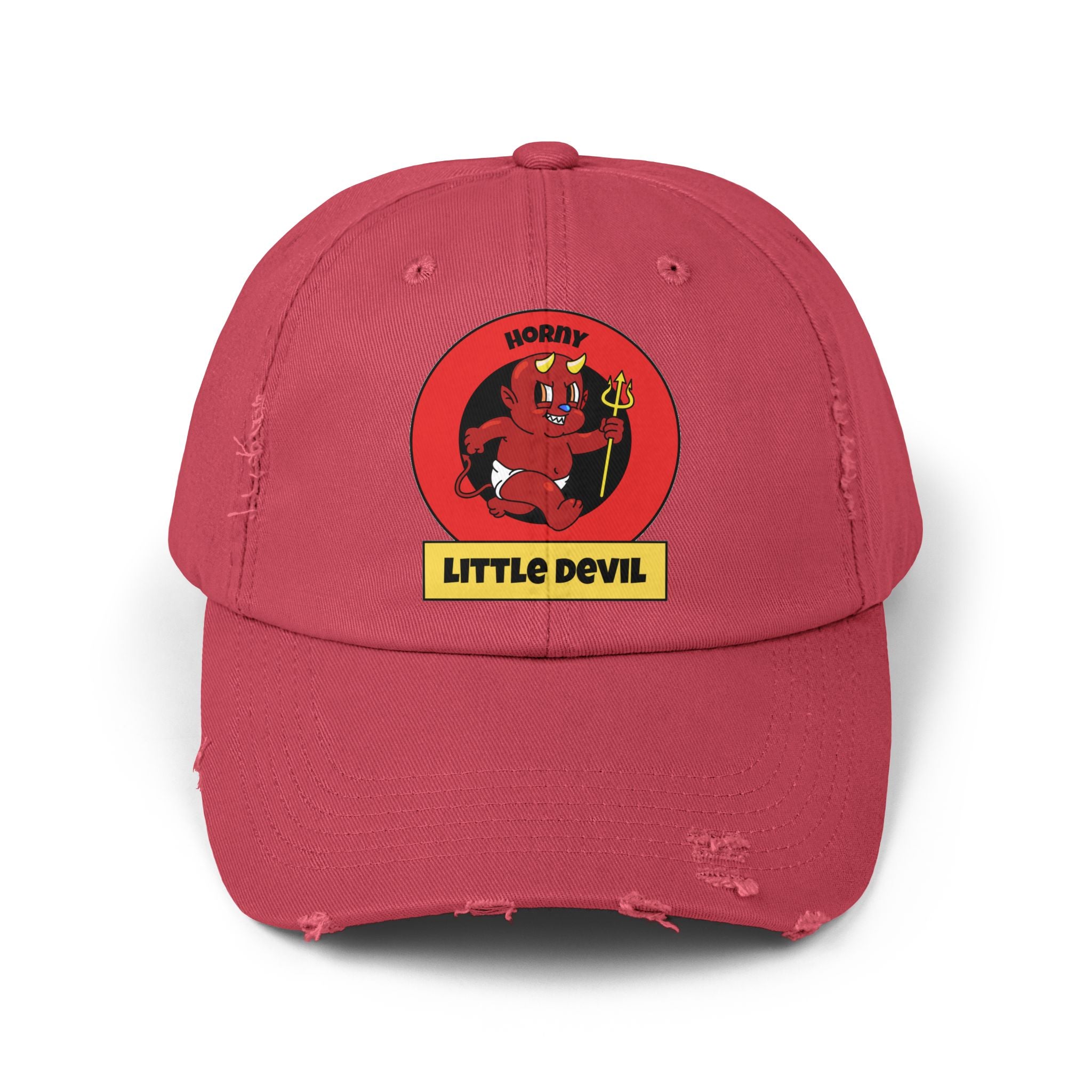 Horny Little Devil - Cotton Twill Distressed Baseball Cap