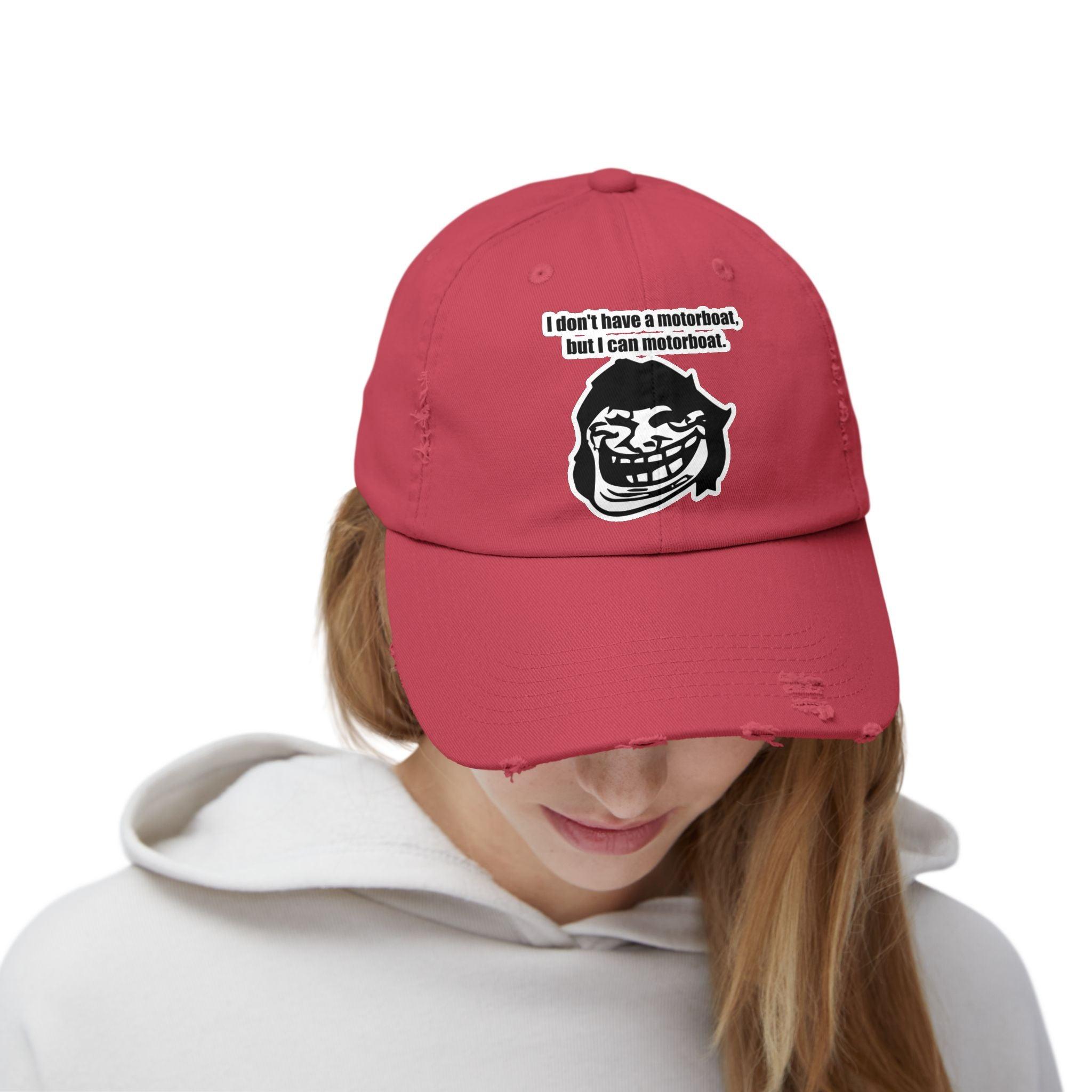 I don't have a motorboat, but I can motorboat. - Distressed Baseball Cap - Witty Twisters Fashions