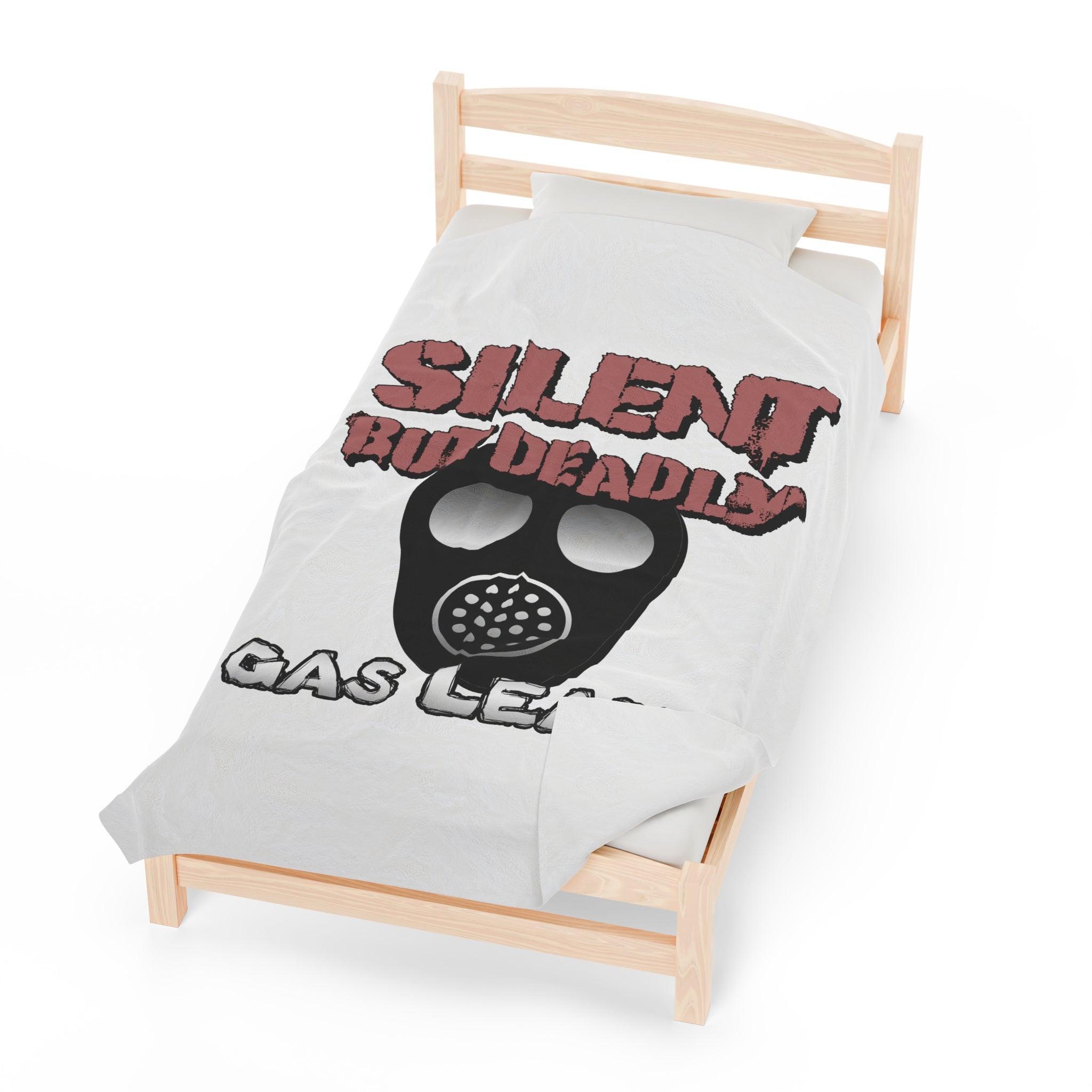 Silent But Deadly Gas Leaks - Velveteen Plush Blanket - Witty Twisters Fashions