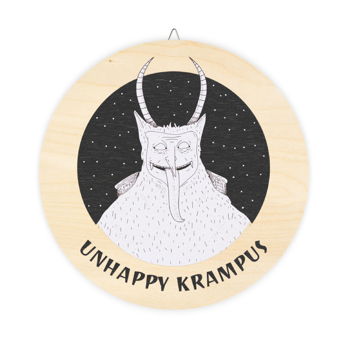 Unhappy Krampus - Wood Sign