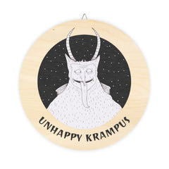 Unhappy Krampus - Wood Sign