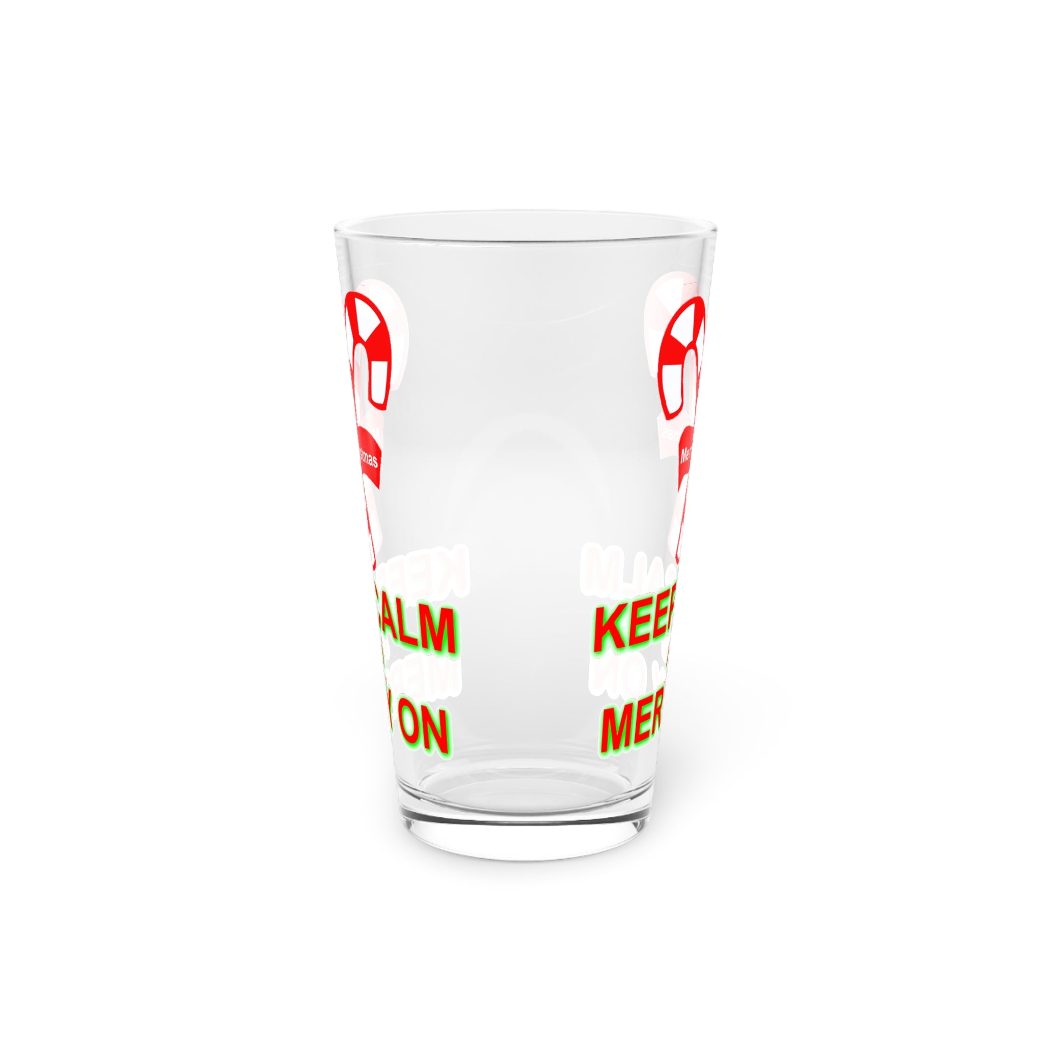 Keep Calm and Merry On - 16oz Pint Glass