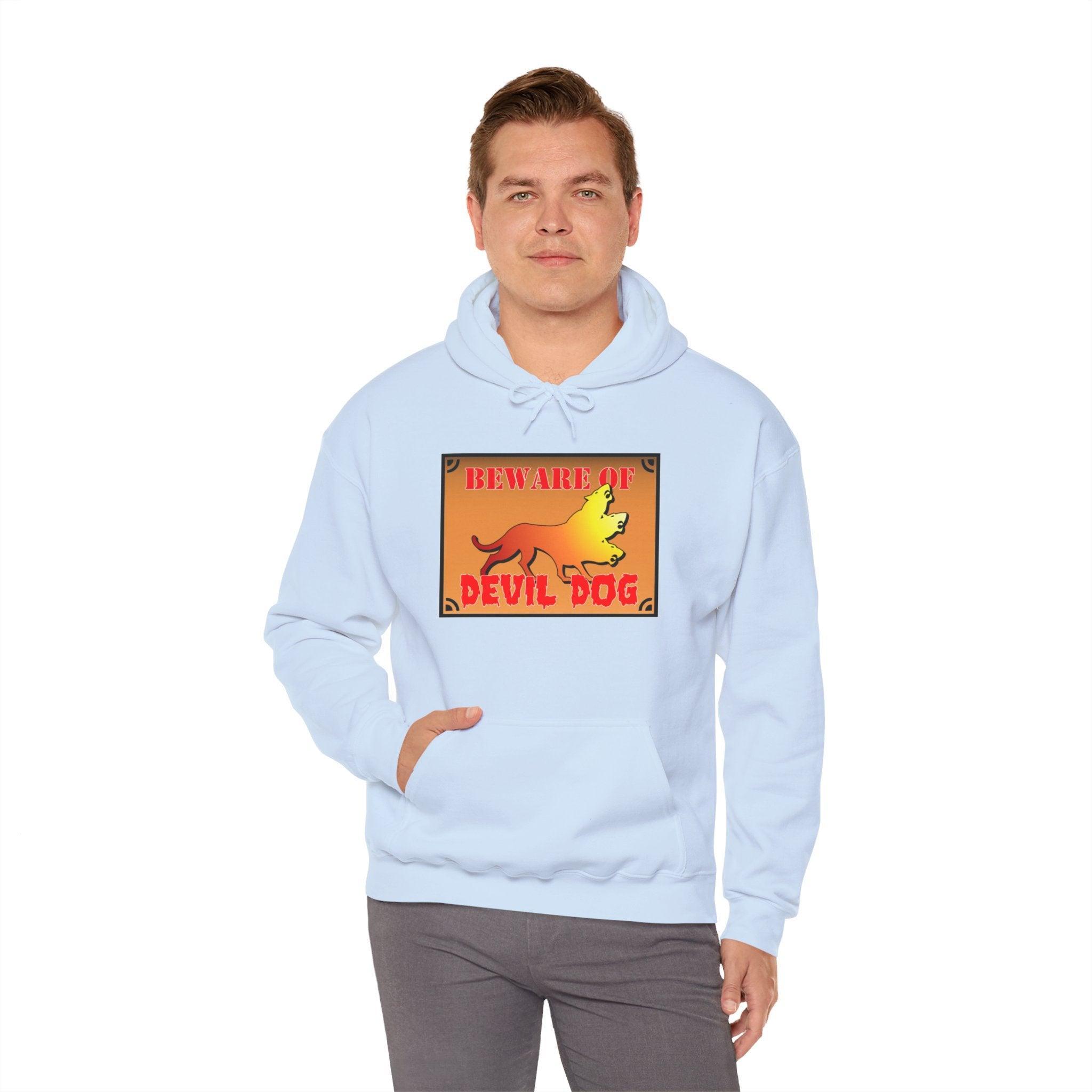 Beware Of Devil Dog Sign - Hoodie - Witty Twisters Fashions