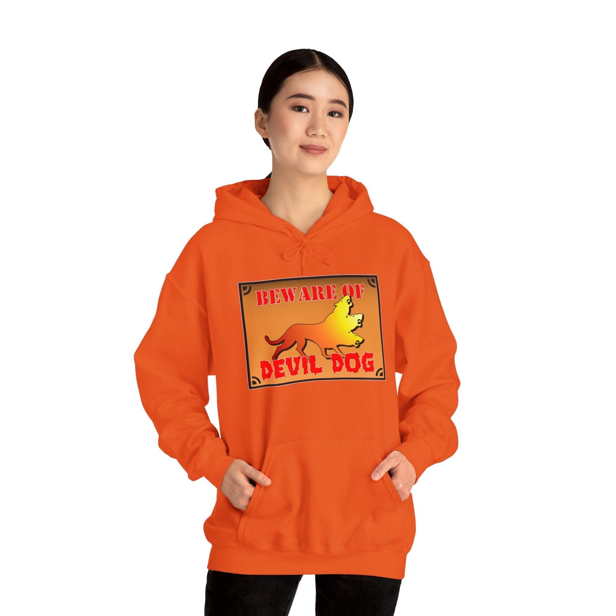 Beware Of Devil Dog Sign - Hoodie - Witty Twisters Fashions