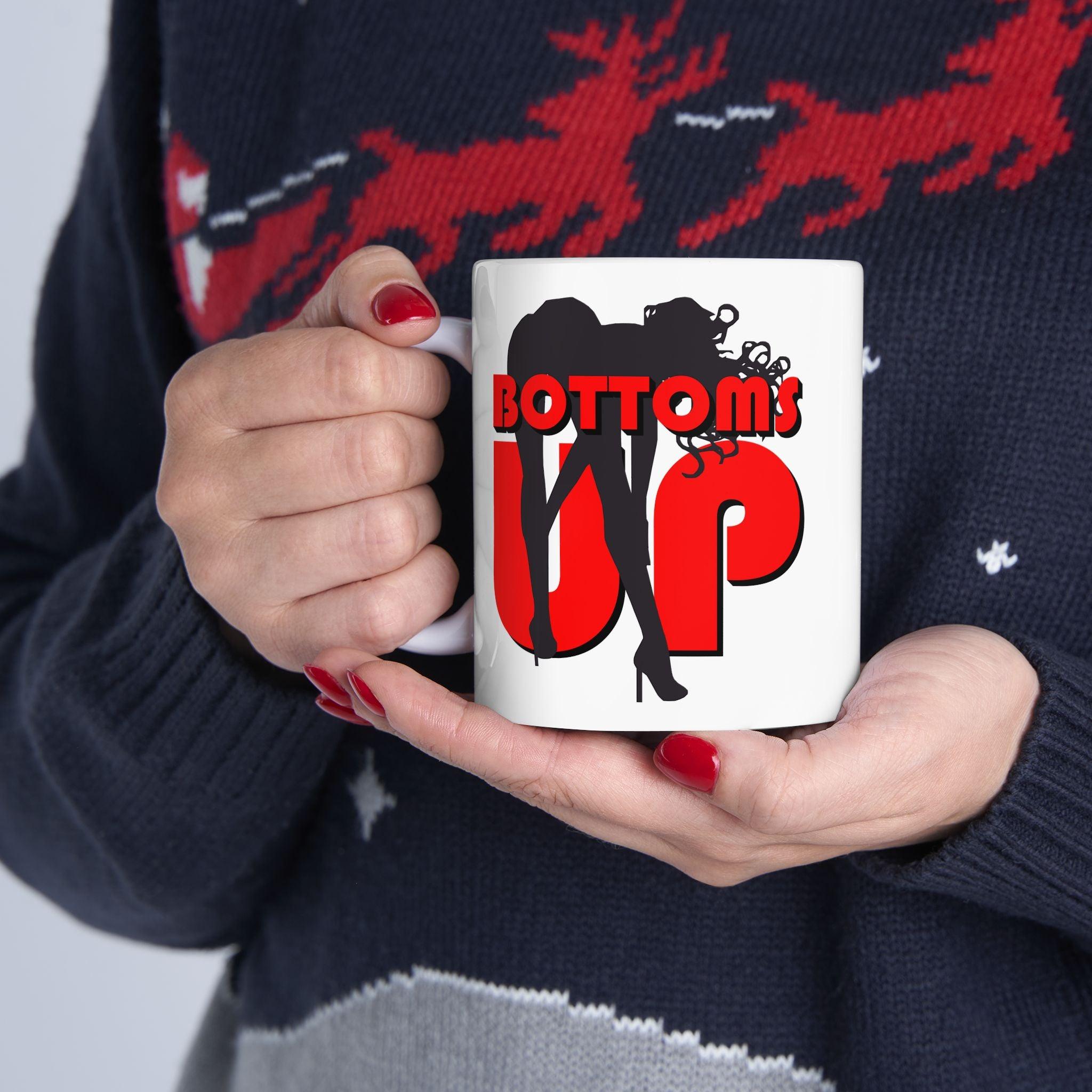 Bottoms Up - Ceramic Coffee Mug 11oz, 15oz - Witty Twisters Fashions