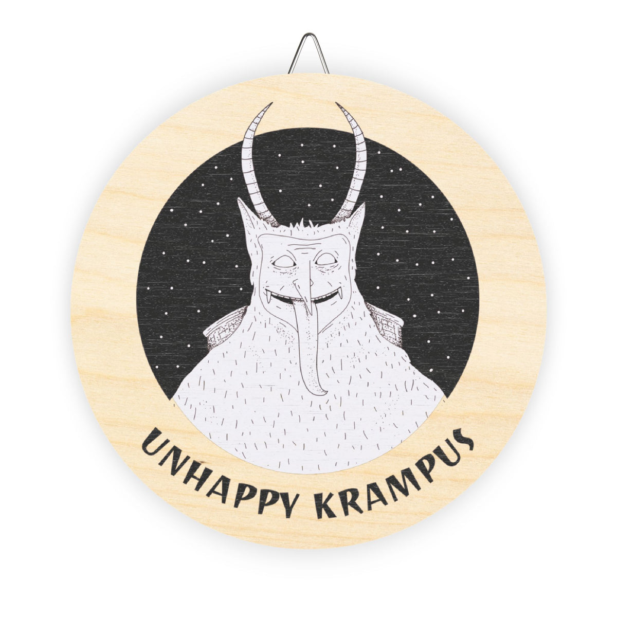 Unhappy Krampus - Wood Sign