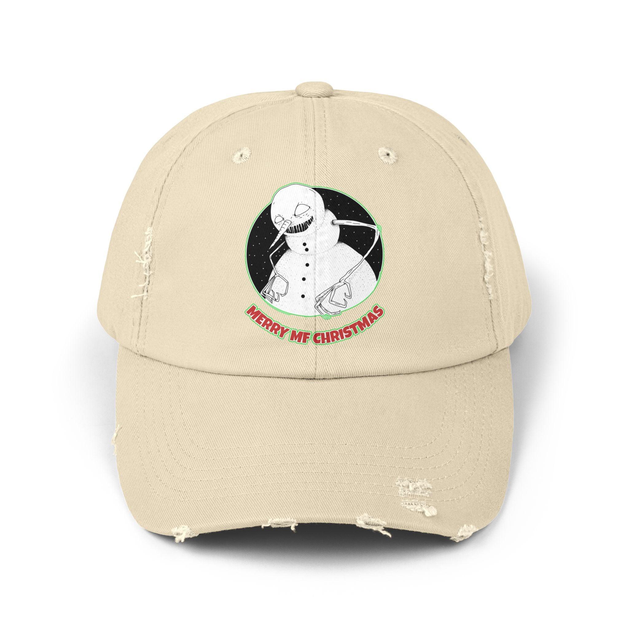 Merry MF Christmas - Cotton Twill Distressed Baseball Cap