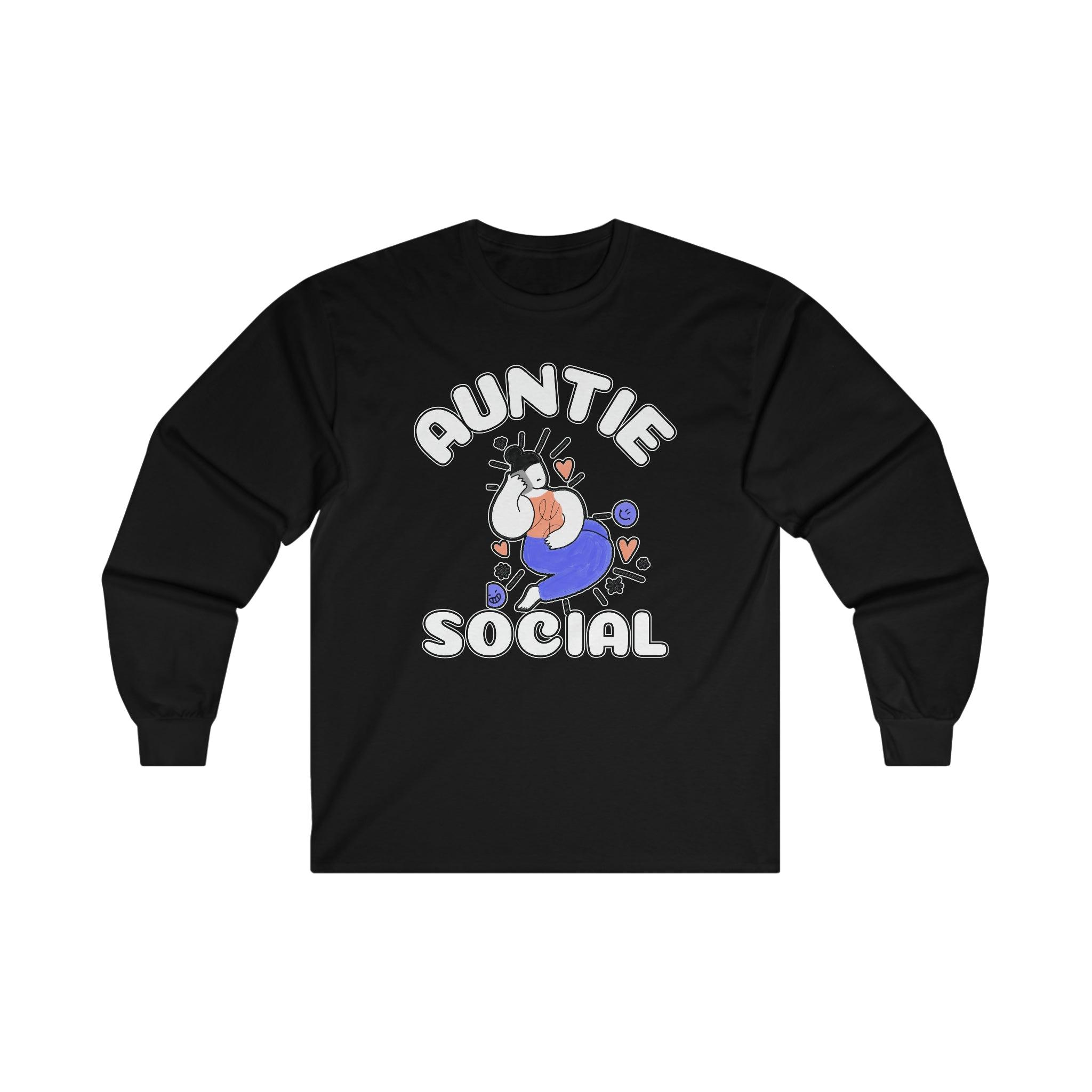 Auntie Social - Long-Sleeve Tee - Witty Twisters Fashions