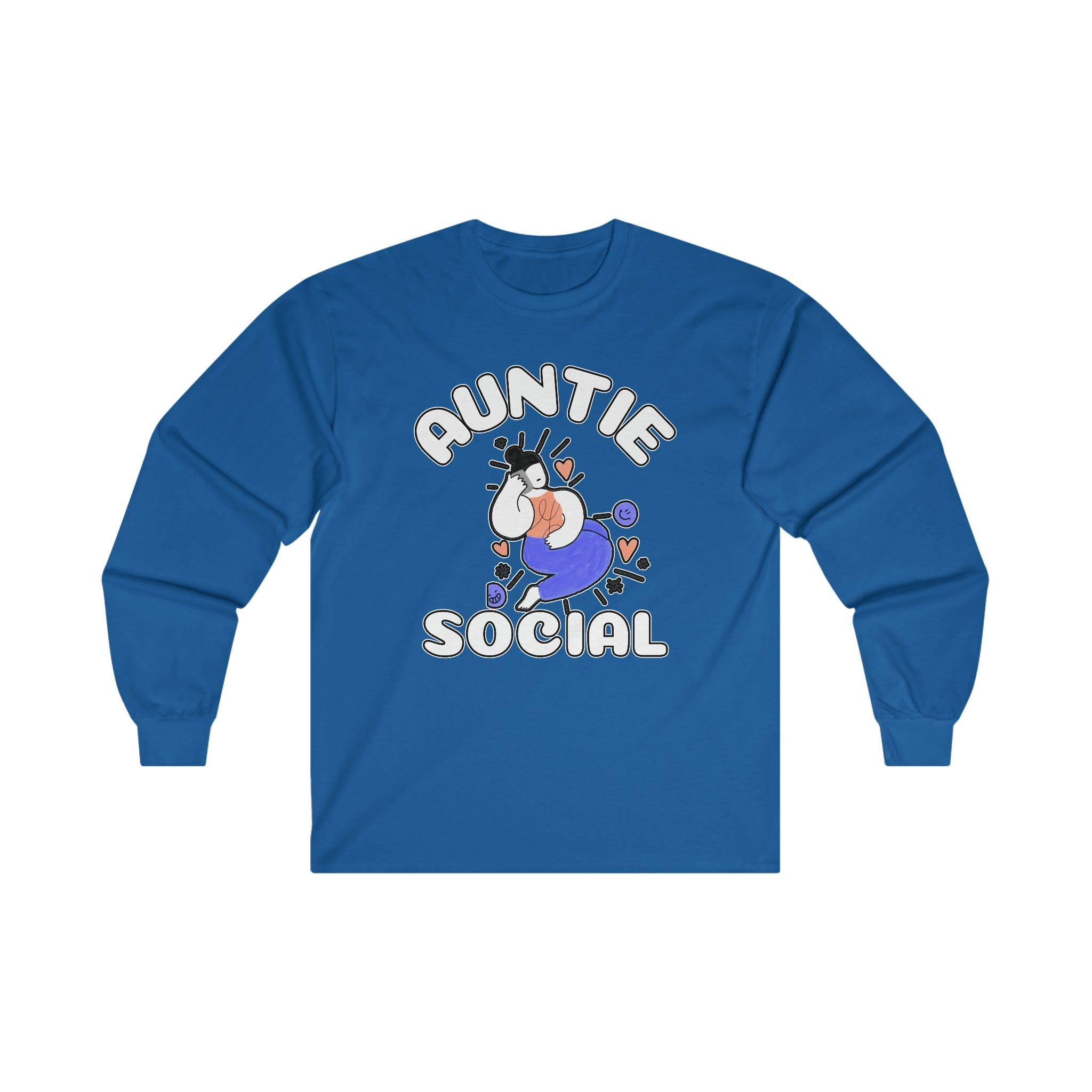 Auntie Social - Long-Sleeve Tee - Witty Twisters Fashions