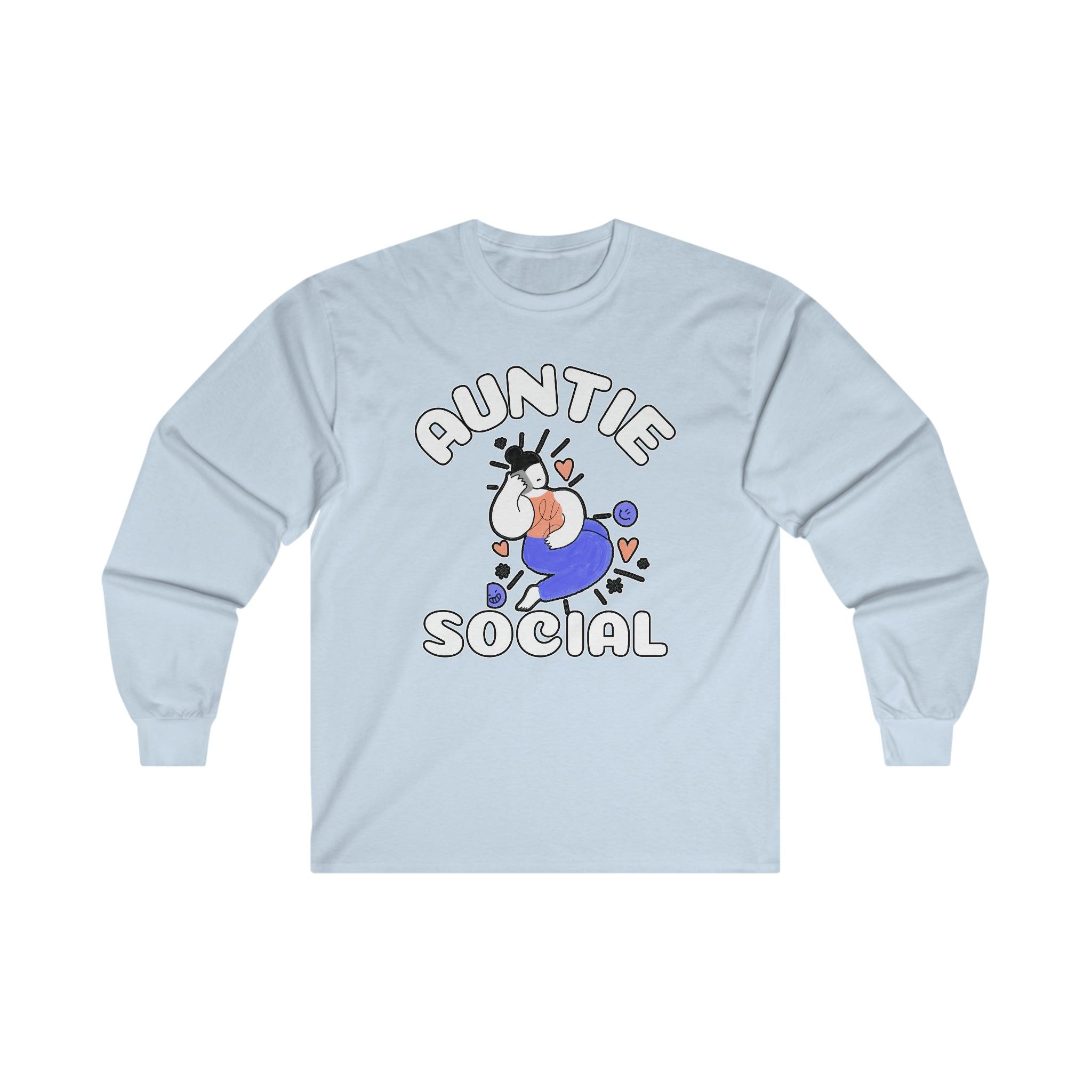 Auntie Social - Long-Sleeve Tee - Witty Twisters Fashions