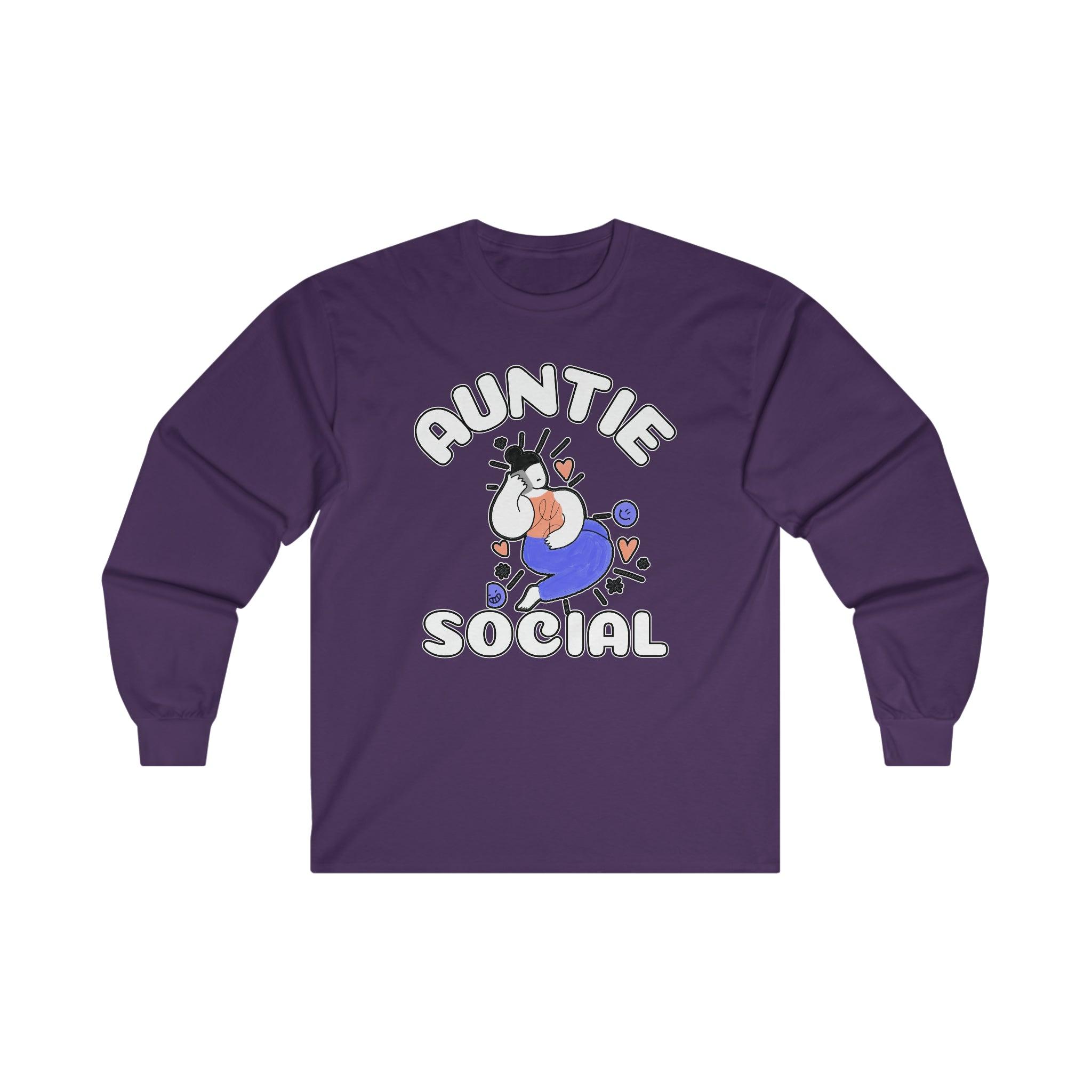 Auntie Social - Long-Sleeve Tee - Witty Twisters Fashions