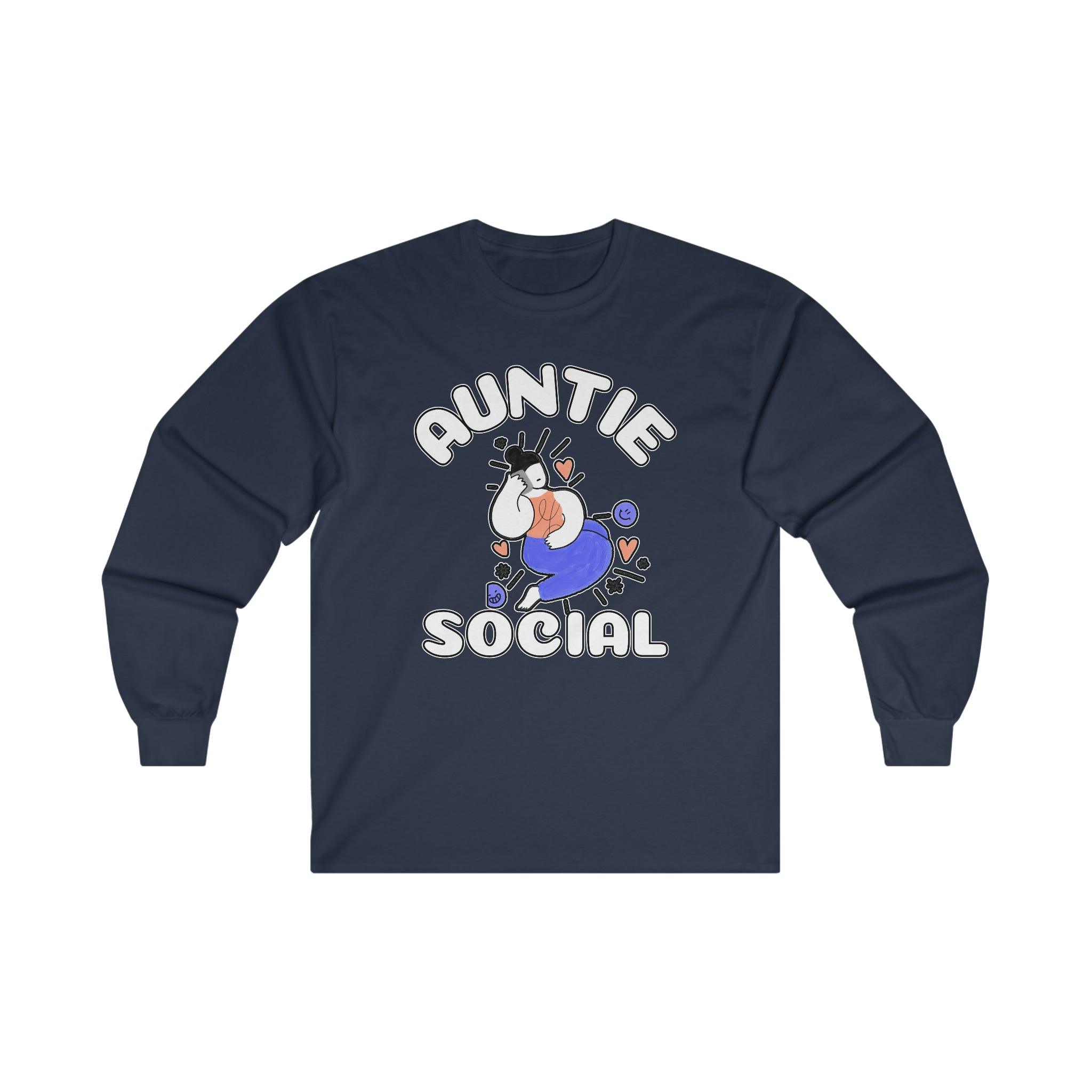 Auntie Social - Long-Sleeve Tee - Witty Twisters Fashions