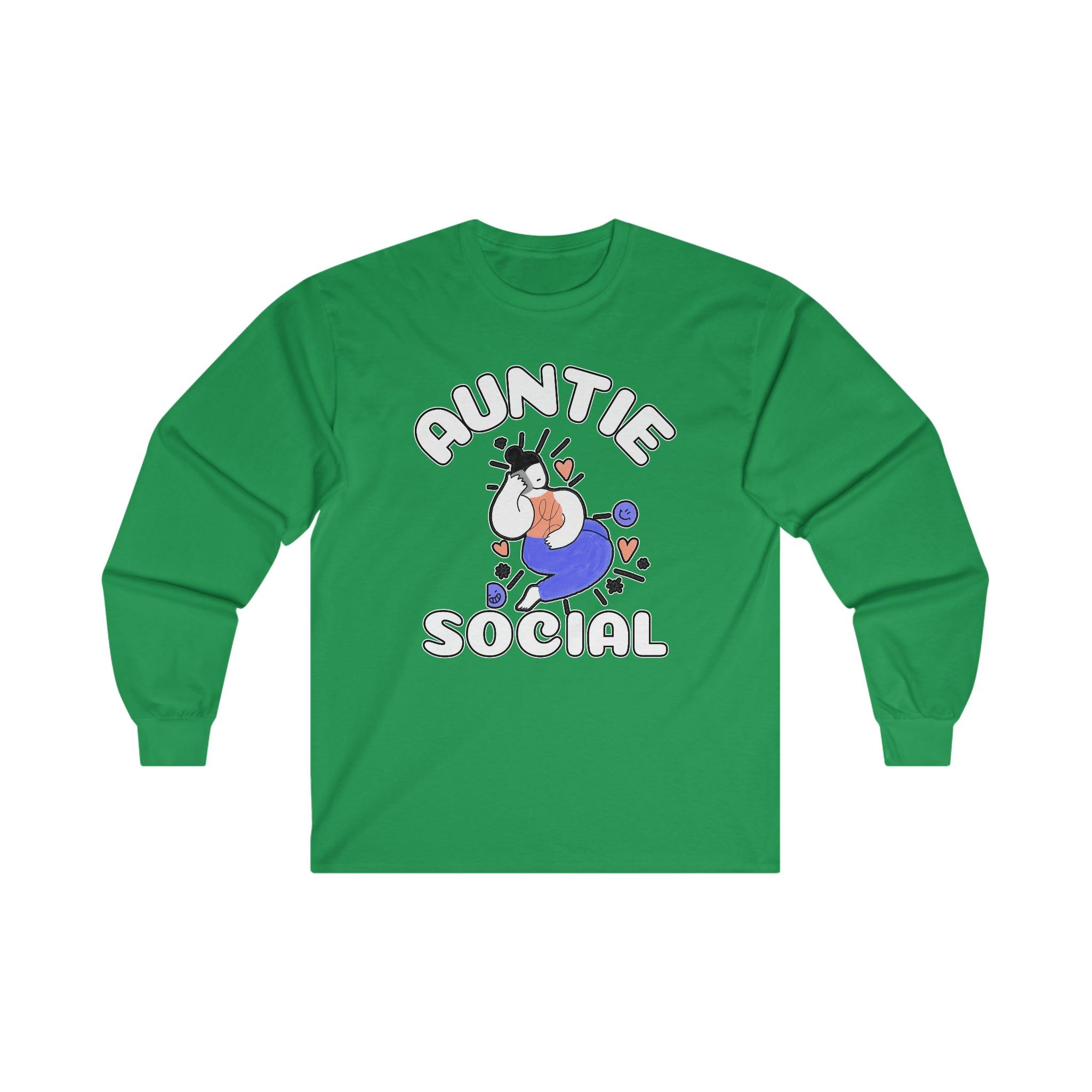 Auntie Social - Long-Sleeve Tee - Witty Twisters Fashions